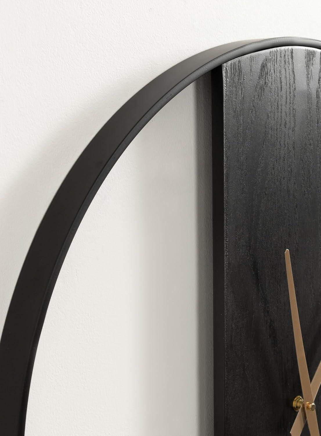 Kate & Laurel All Things Decor 24" Ladd Round Numberless Wall Clock Black
