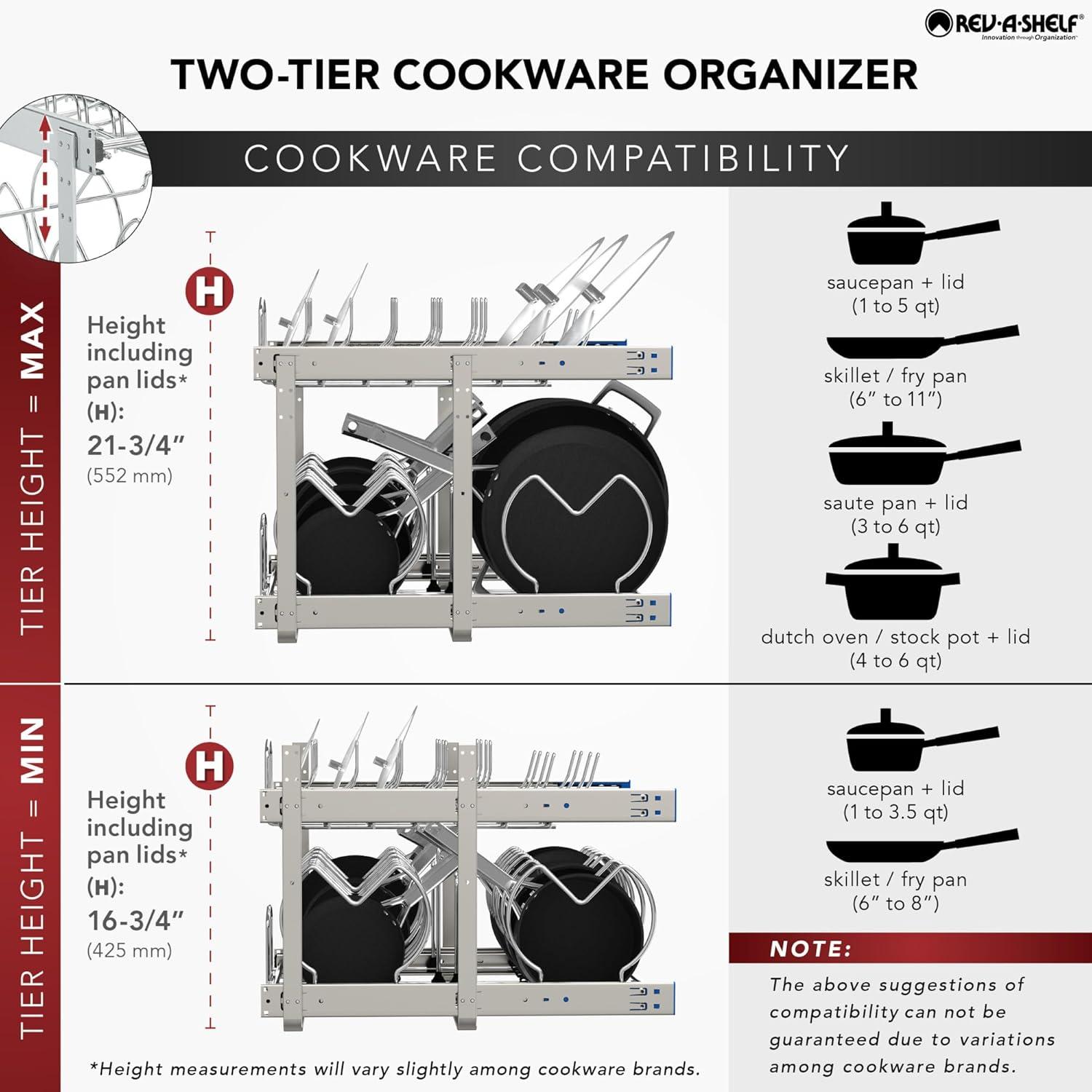 Rev-A-Shelf Pullout Cabinet Pot and Pan Organizer