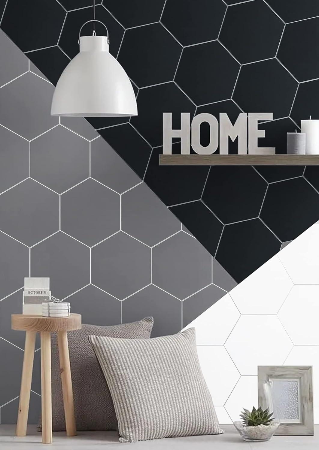 Bex 6" x 6.9" Hexagon Stone Composite Peel & Stick Wall Tile