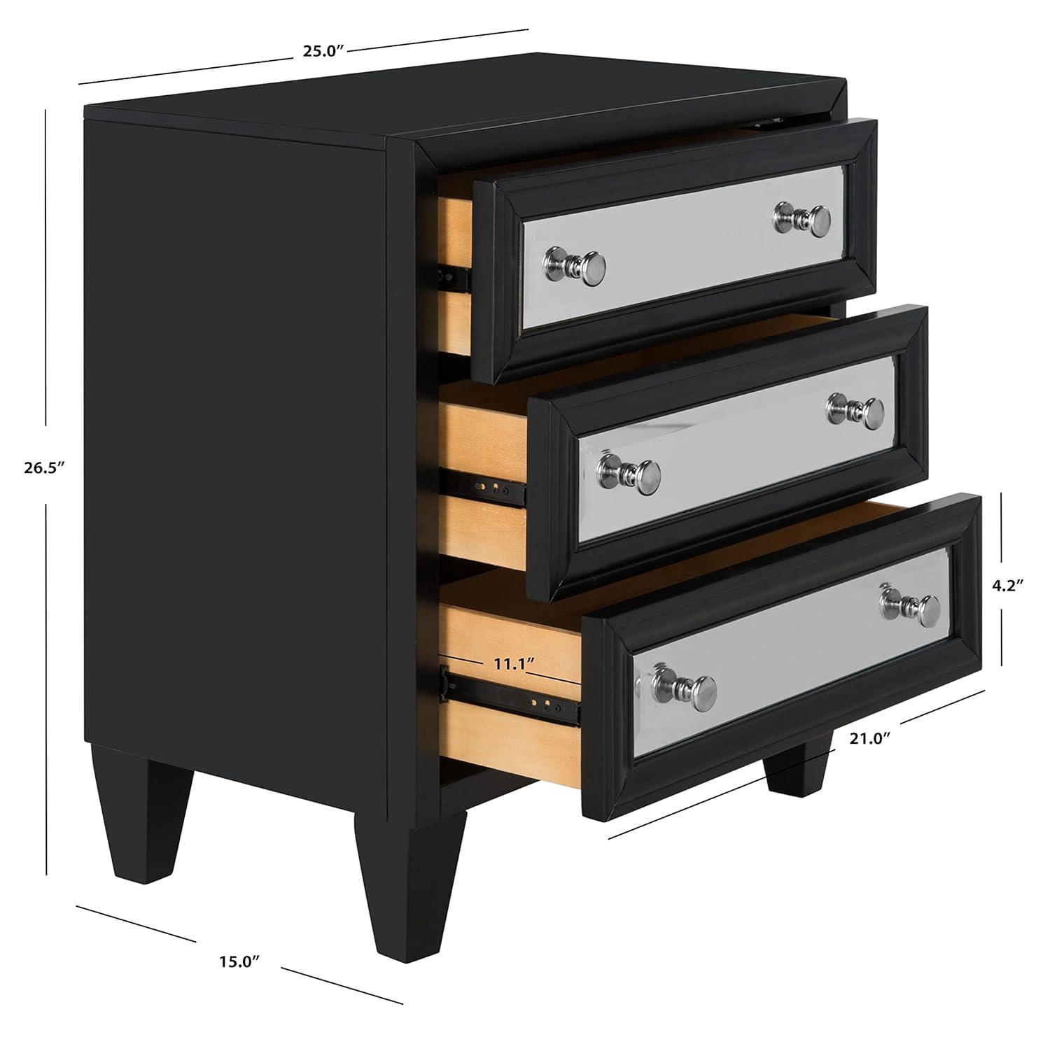 Marlon 3 Drawer Chest - CHS9202 - Black - Safavieh