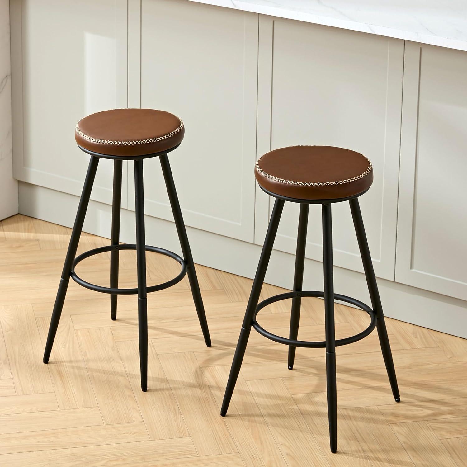 Swivel Backless Counter Height Bar Stools(Set of 2)