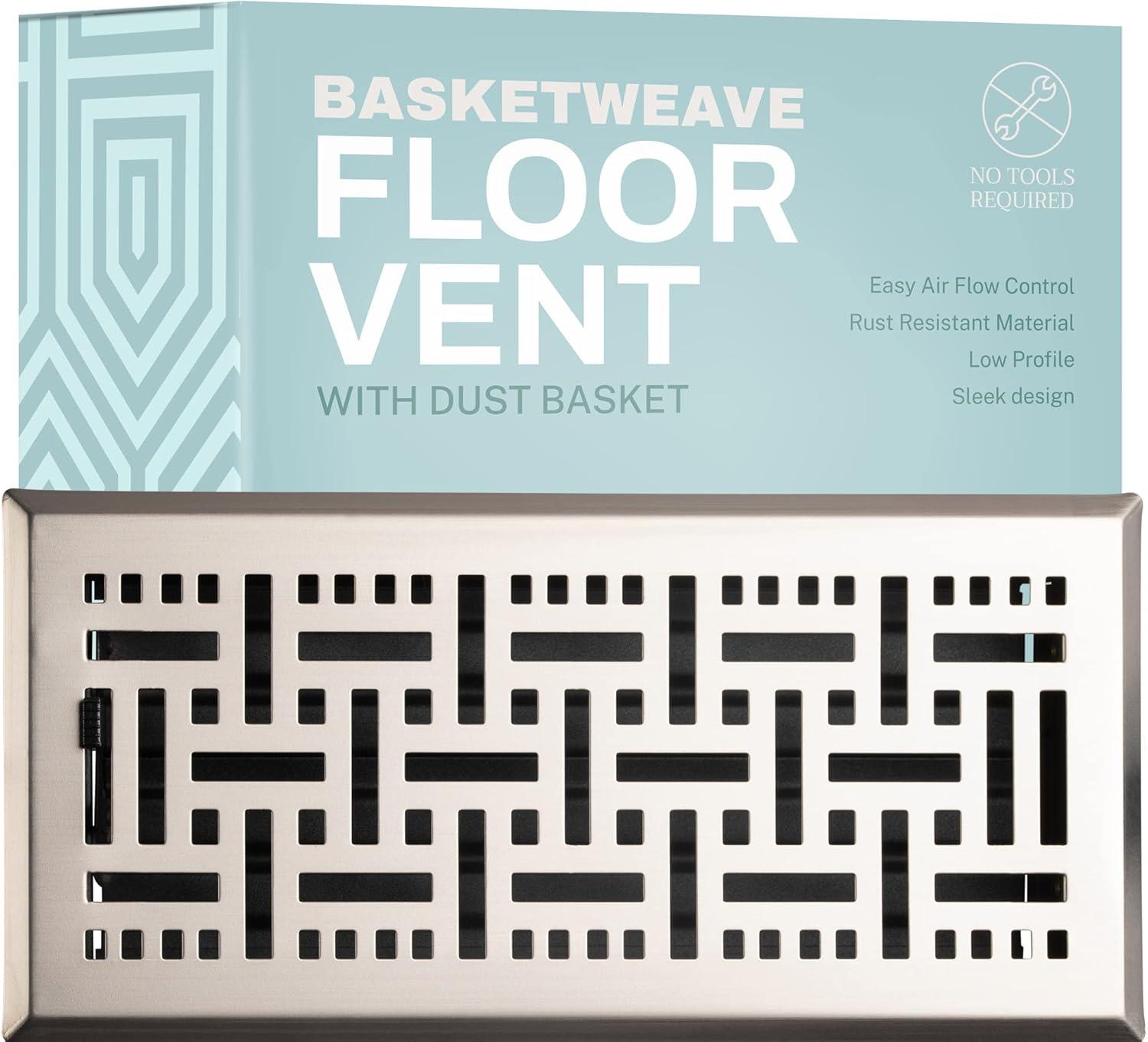 Home Intuition Basketweave Floor Vent Cover Register With Mesh Net