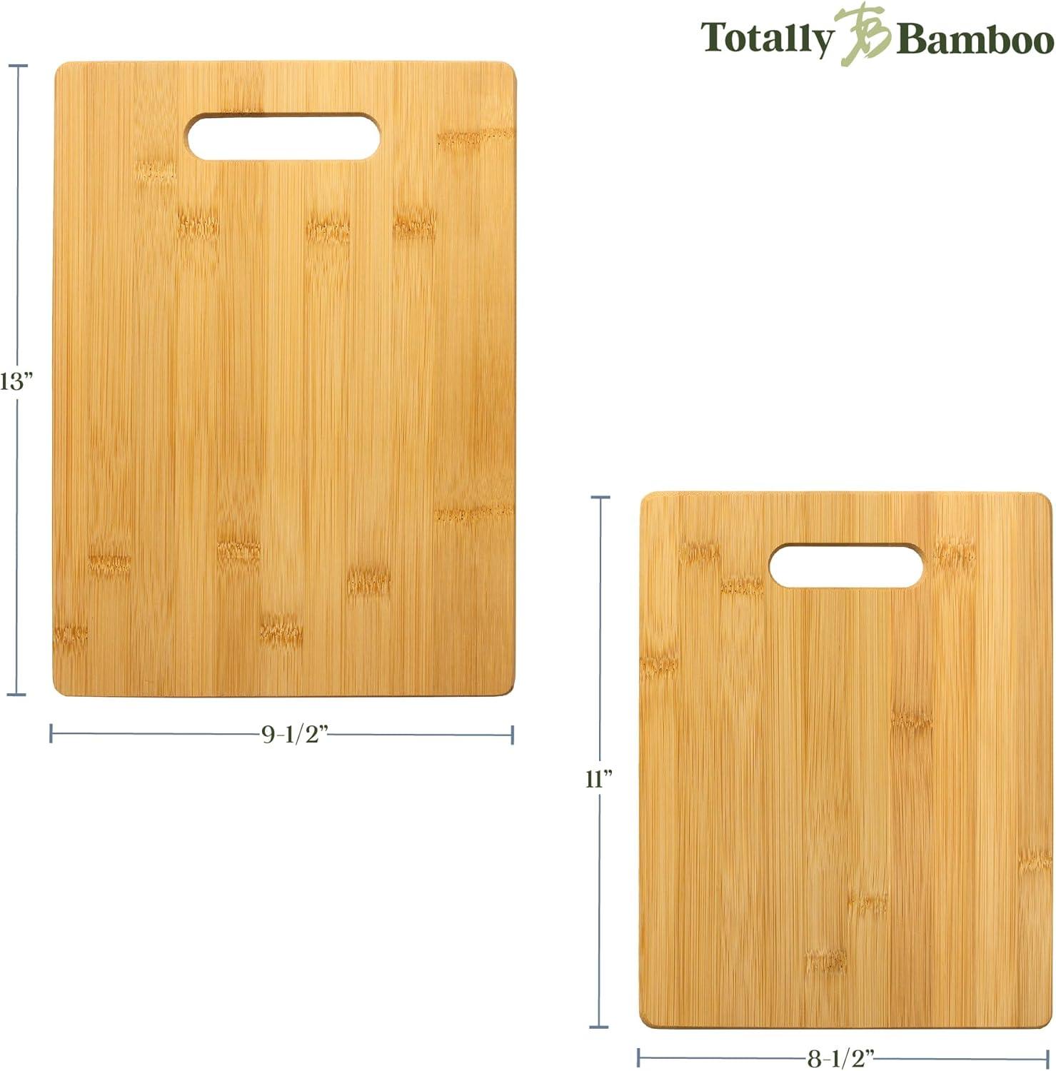 Natural Bamboo Rectangular Cutting Board Set, 2 Pieces