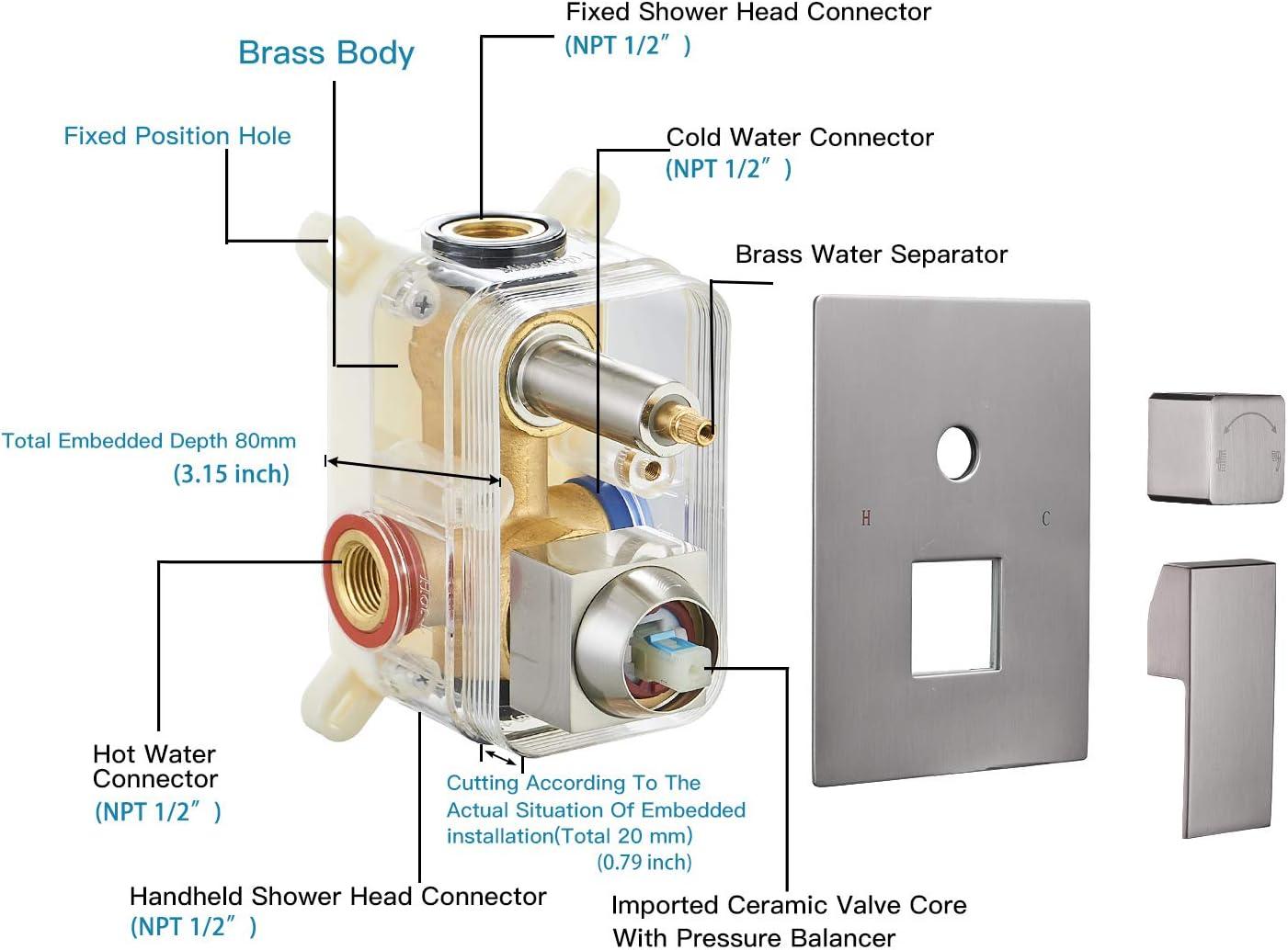 Pressure-Balanced (Temperature And Volume) All-In-One Kit with Rough in-Valve