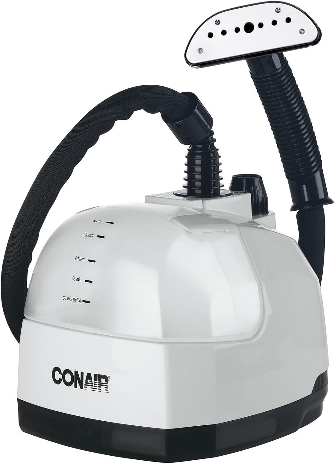 Conair Full Size White and Black Fabric Steamer with 1500W Power
