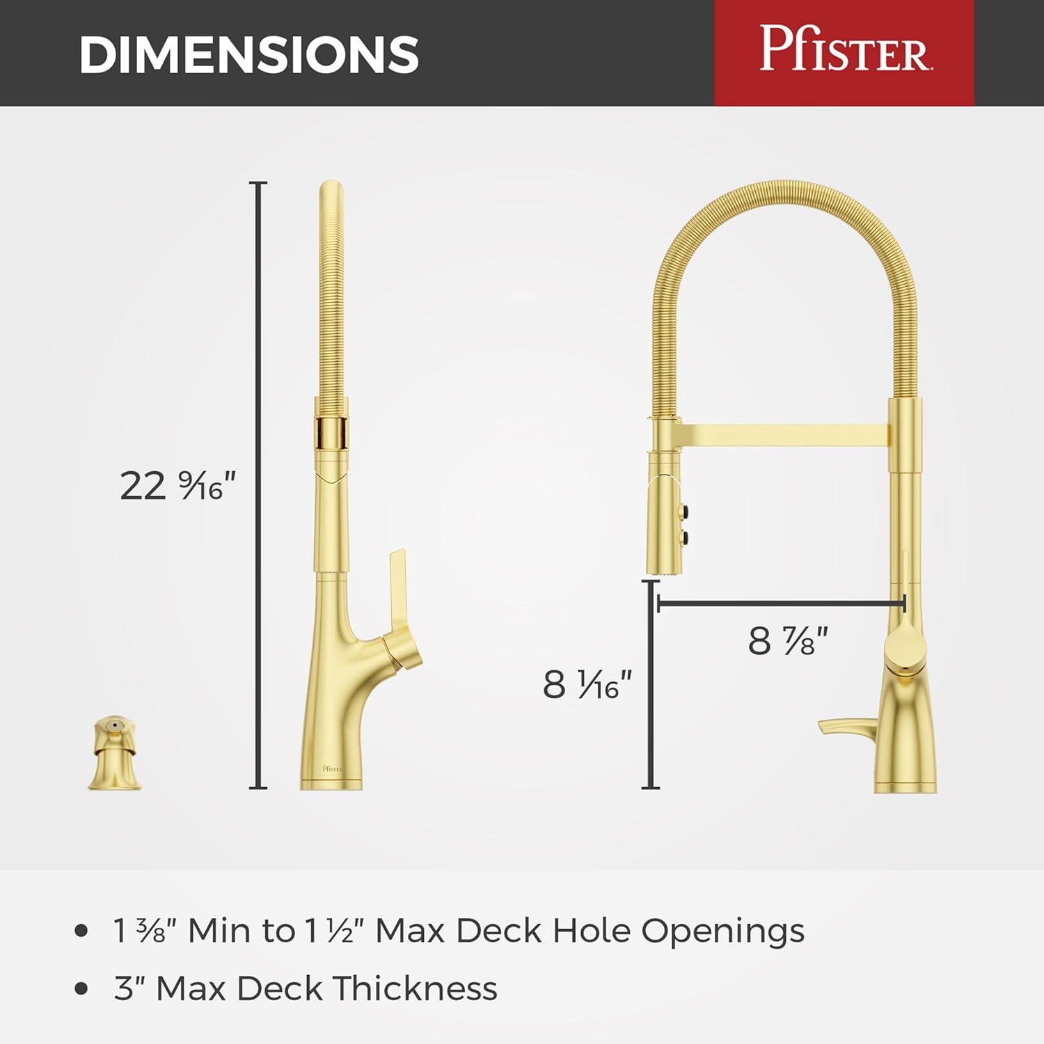 Ceylon Single Handle Culinary Pull Down Sprayer Kitchen Faucet in Brushed Gold