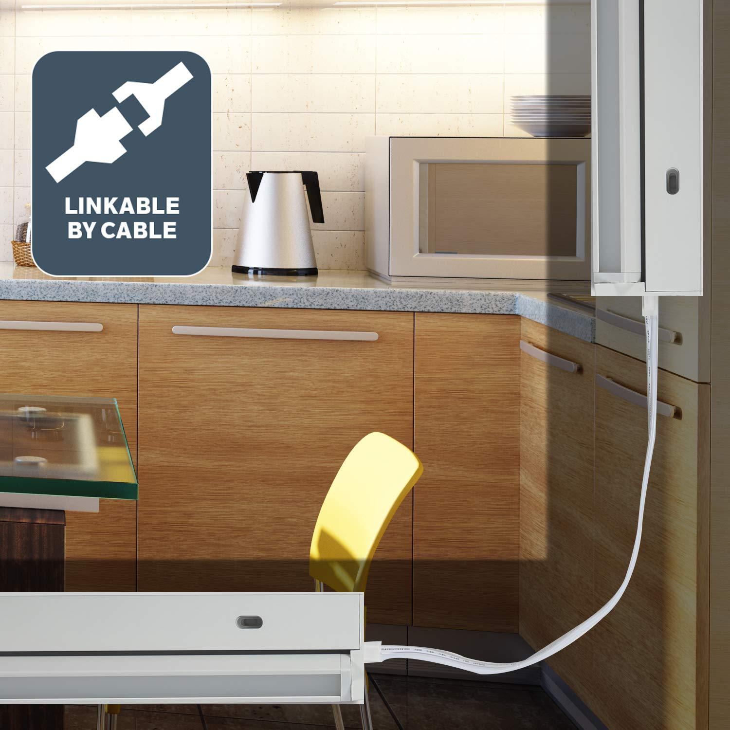 nadair 11" led under cabinet lighting kit swivel plug-in ultra-slim closet or kitchen cabinet light dimmable with 3 color modes built-in, linkable