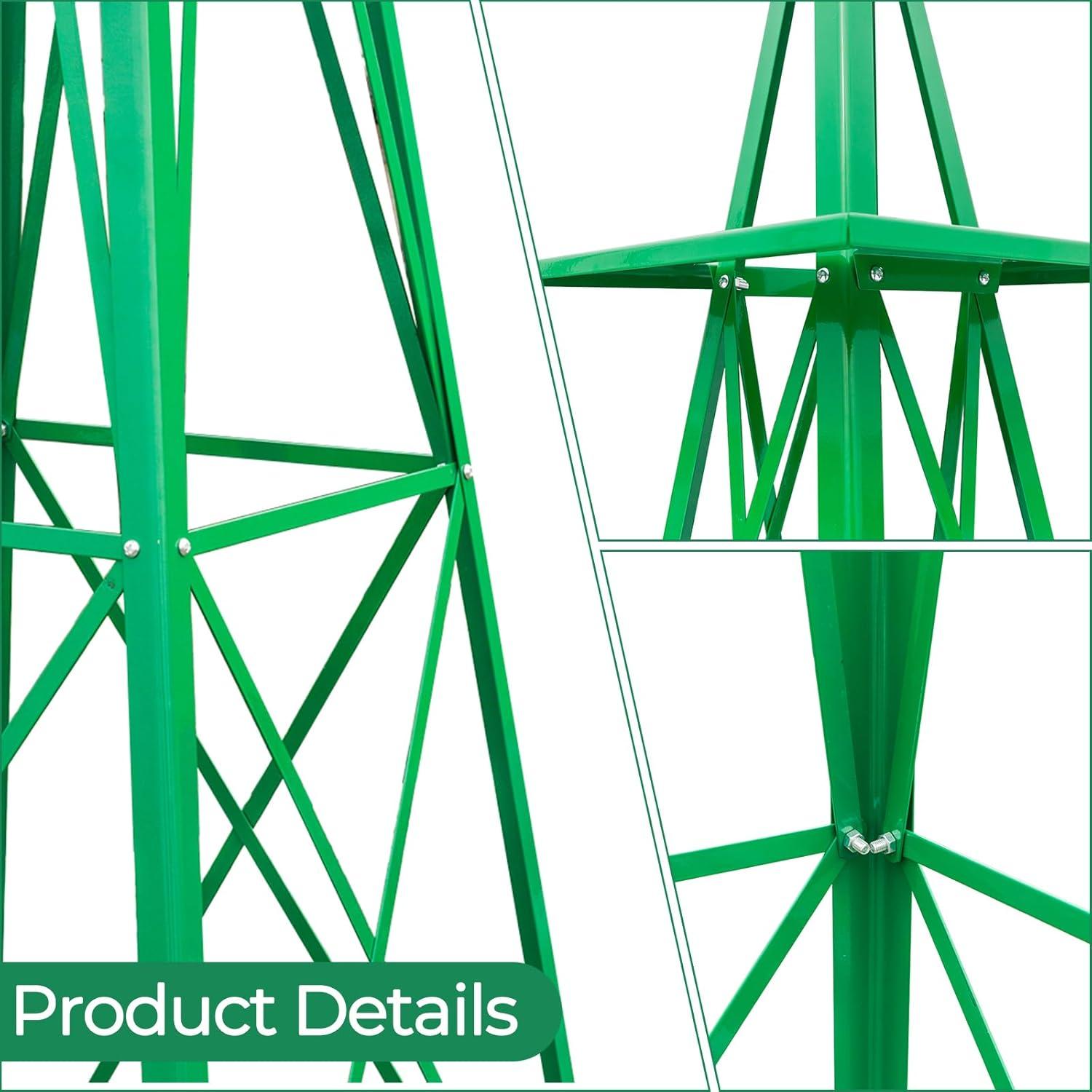Outdoor Weather Resistant Yard Garden Windmill 8FT Green