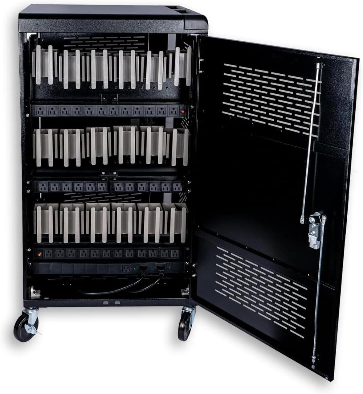 36 Bay Intelli-Sense Charging Cart for Tablets, Laptop, and Chromebook, Classroom Locking Charging Station with Keypad Lock and Charger Storage for School, Classroom, Library, Office and More