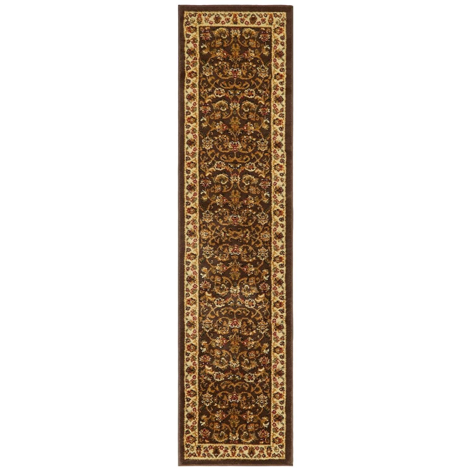 Home Dynamix Royalty Elati Traditional Ornate Damask Runner Area Rug, Brown/Ivory, 1'9"x7'2"