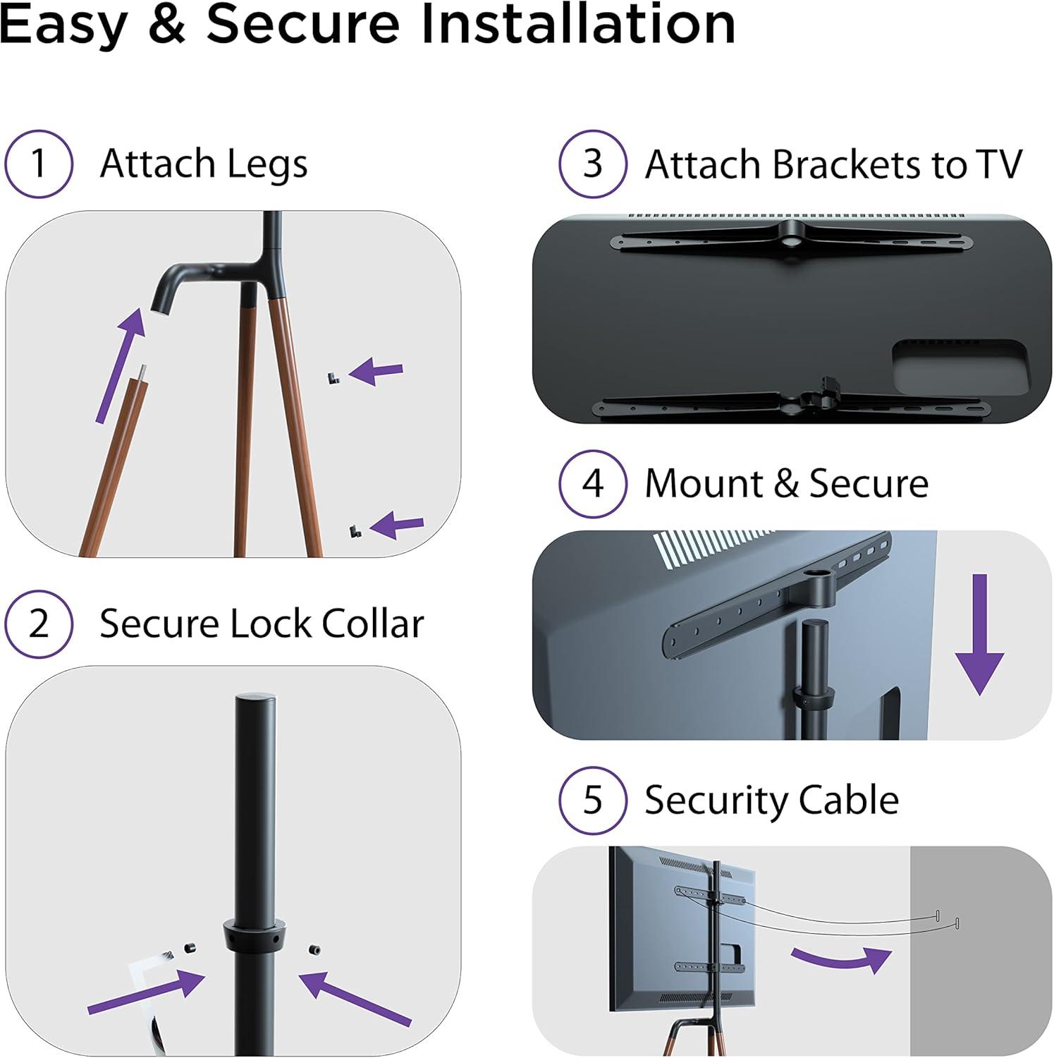 ProMounts Premium Easel TV Floor Stand AFMSS6404 Universal TV Mount for 32-75 Inch Curved Flat Screens