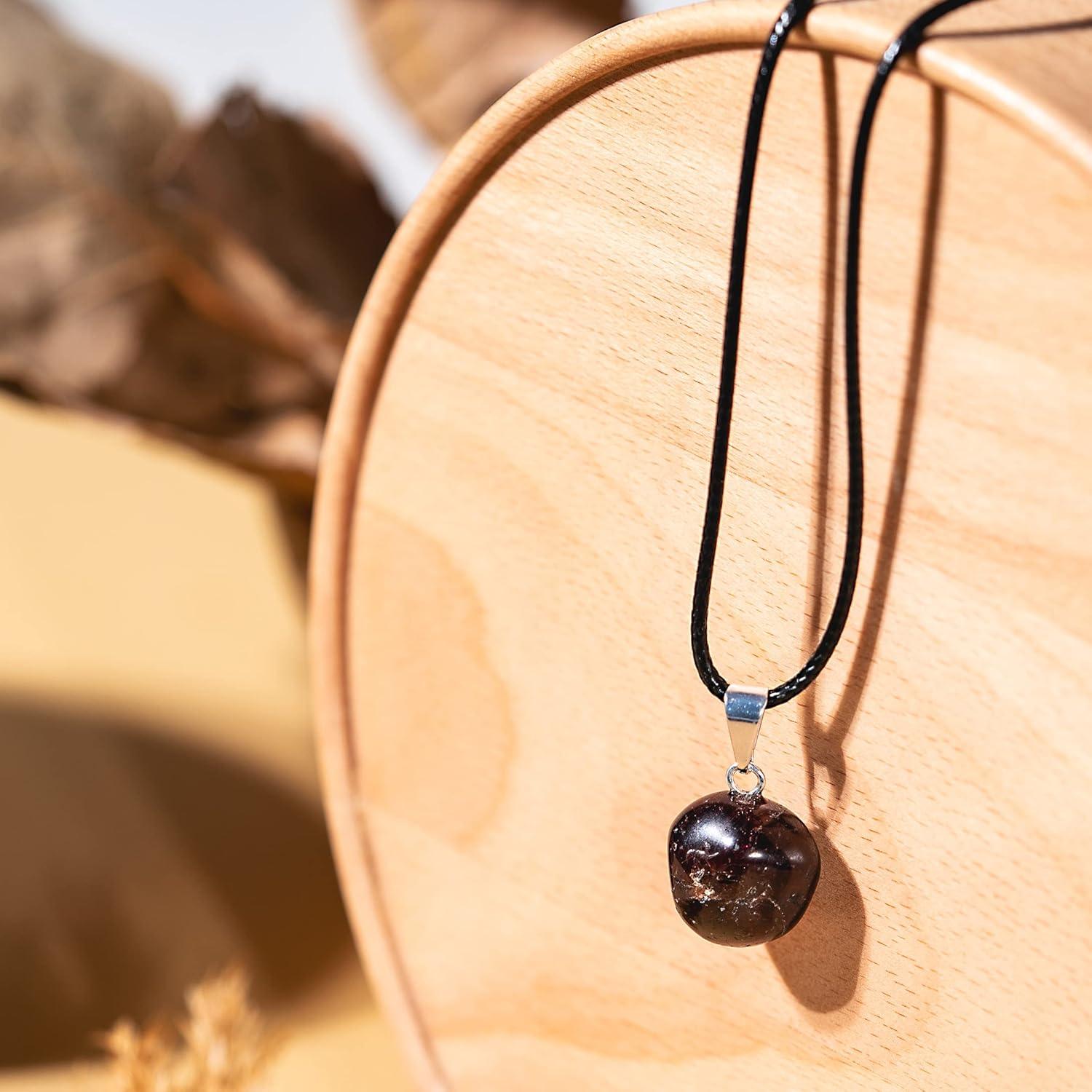 AYANA Garnet Healing Crystal Pendant Necklace - Stone of Passion & Creativity - Birthstone Jewelry - Perfect Small Crystal Gifts for Women