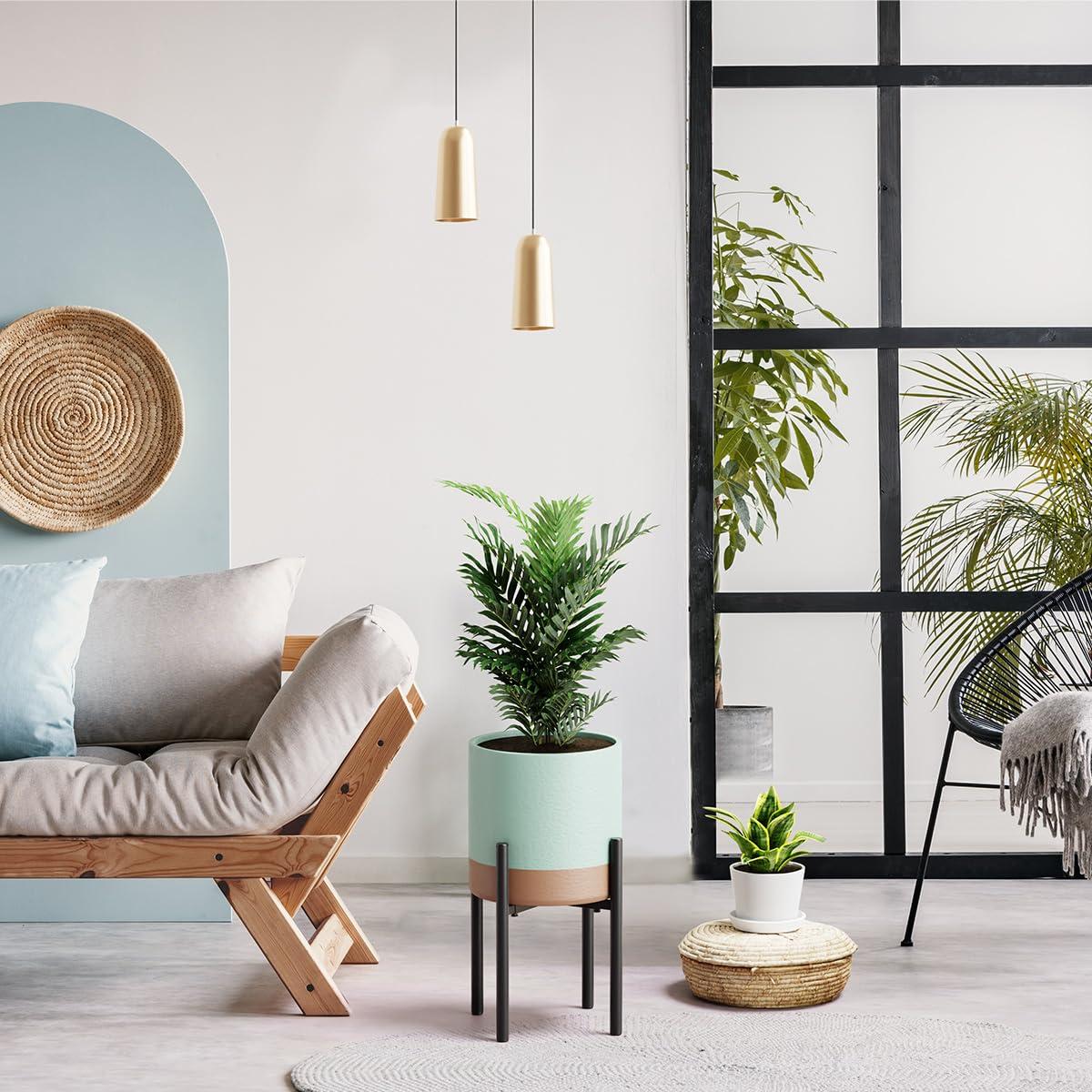 Metal Plant Stands for Indoor Plants Adjustable for 8 9 10 11 12 inches Planter Mid Century Stable Stylish Corner Plant Stand for Outdoor, Gold 1Pack, Pot not Included