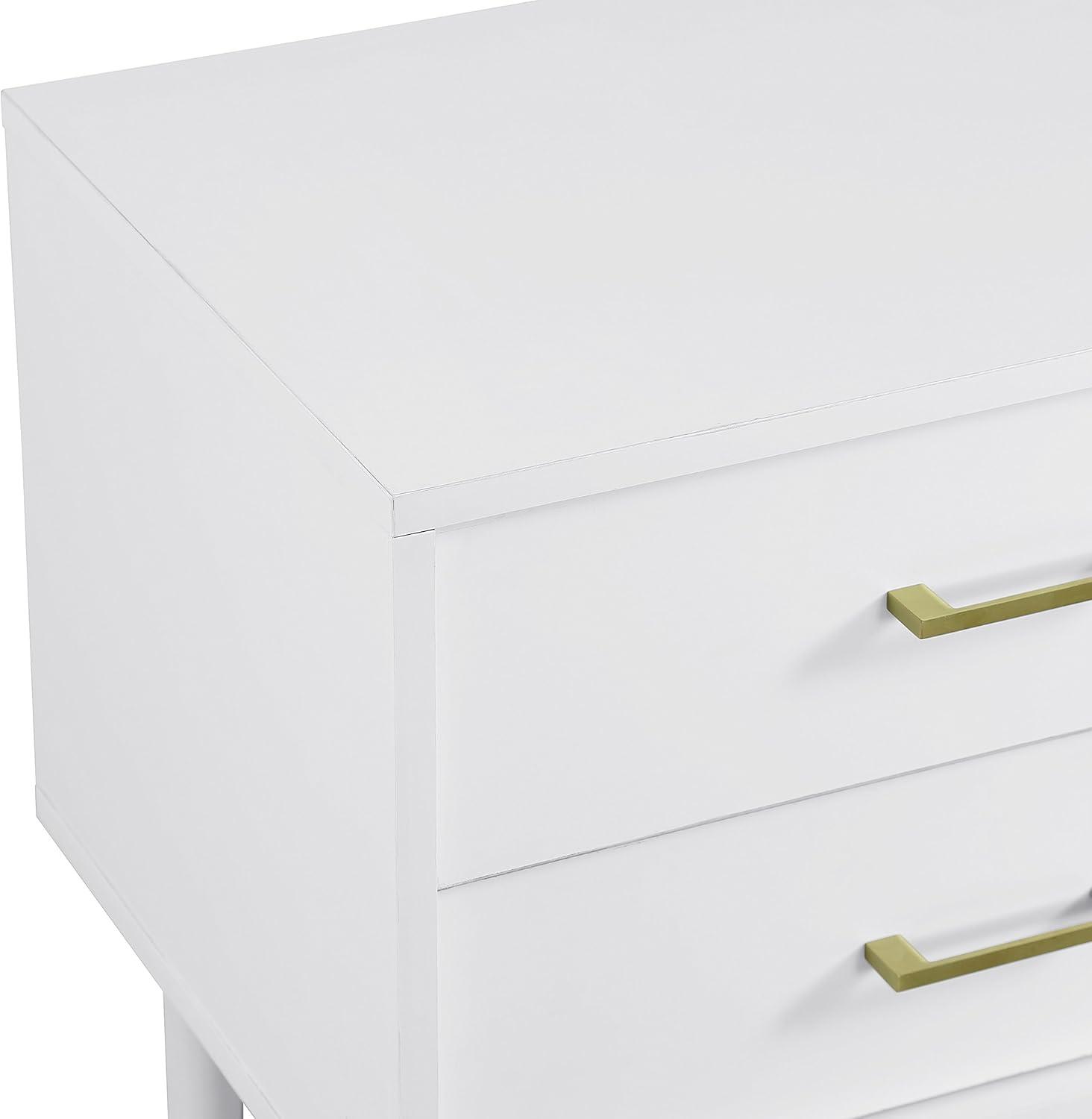 SQRTFV Olivia Modern 2-Drawer Rectangle Nightstand Bedroom Side End    20 Inch  Black