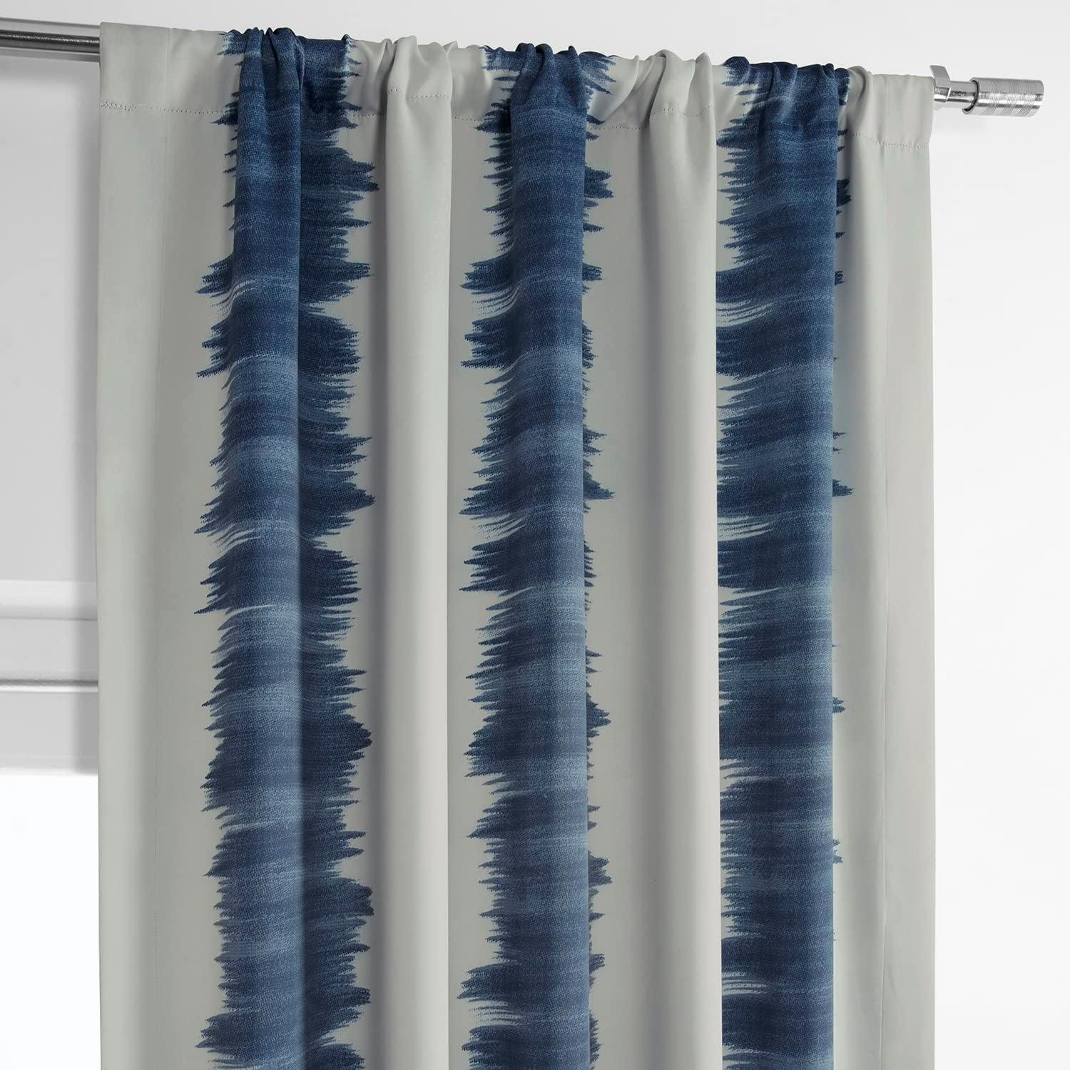 Flambe Blue Blackout Room Darkening Curtain (1 Panel), Flambe Blue, 50W X 96L