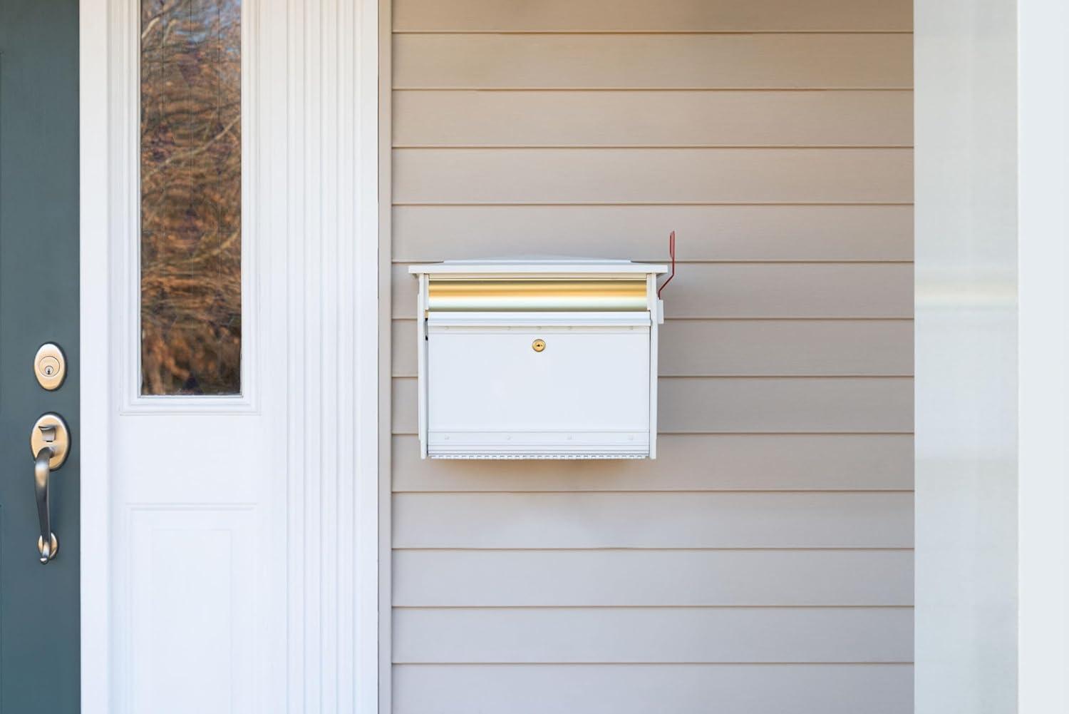 Architectural Mailboxes Mailsafe Locking, Plastic, Medium, Wall-Mount Mailbox in White