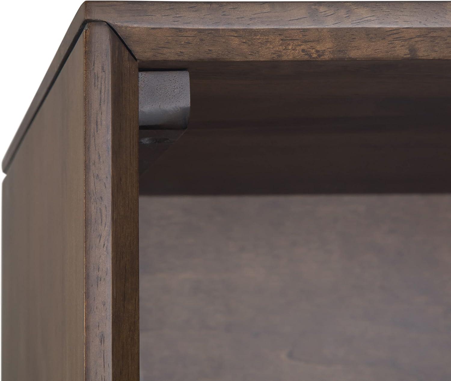 Banting 30"W Solid Wood 4 Shelf Industrial Bookcase with 2 Drawers, Adjustable Shelves, and Metal Base