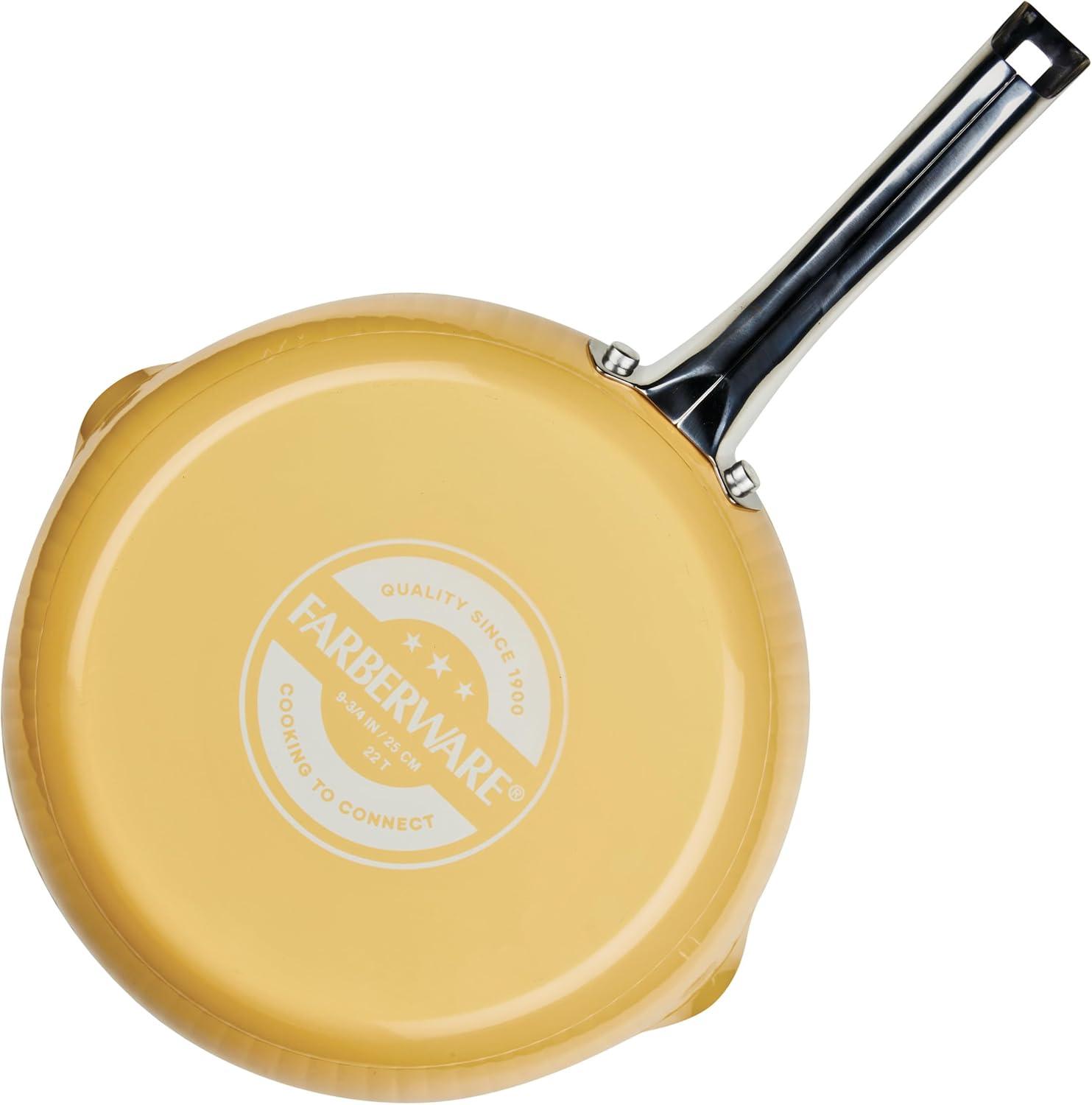 Farberware Style 10 Piece Nonstick Cookware Pots and Pans Set, Yellow
