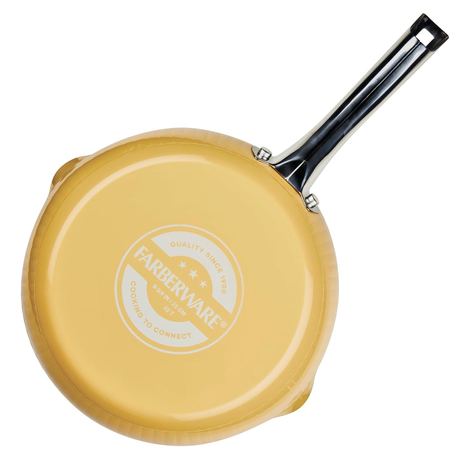 Farberware Style 10 Piece Nonstick Cookware Pots and Pans Set, Yellow