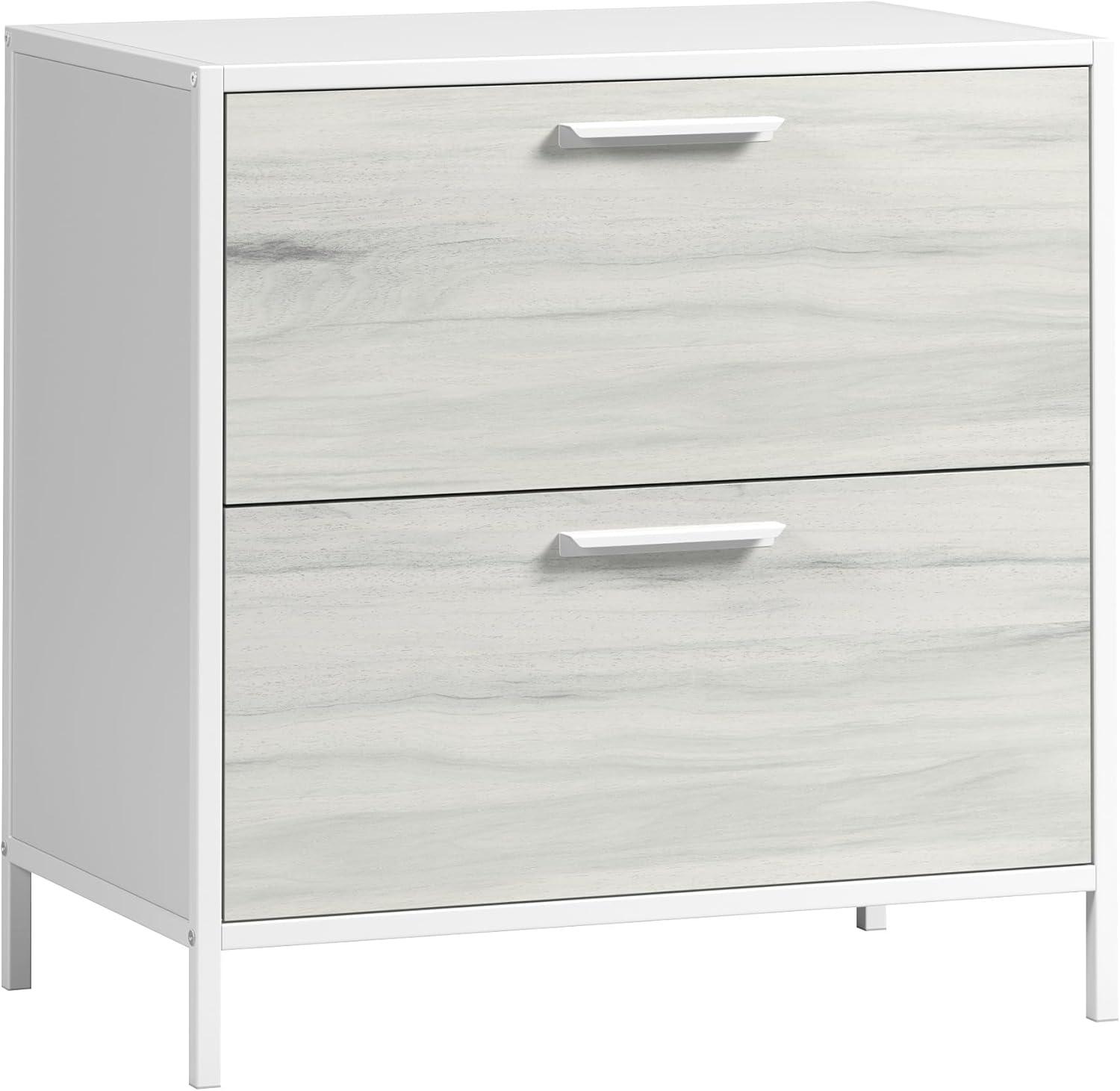 White and Haze Acacia 2-Drawer Lateral File Cabinet