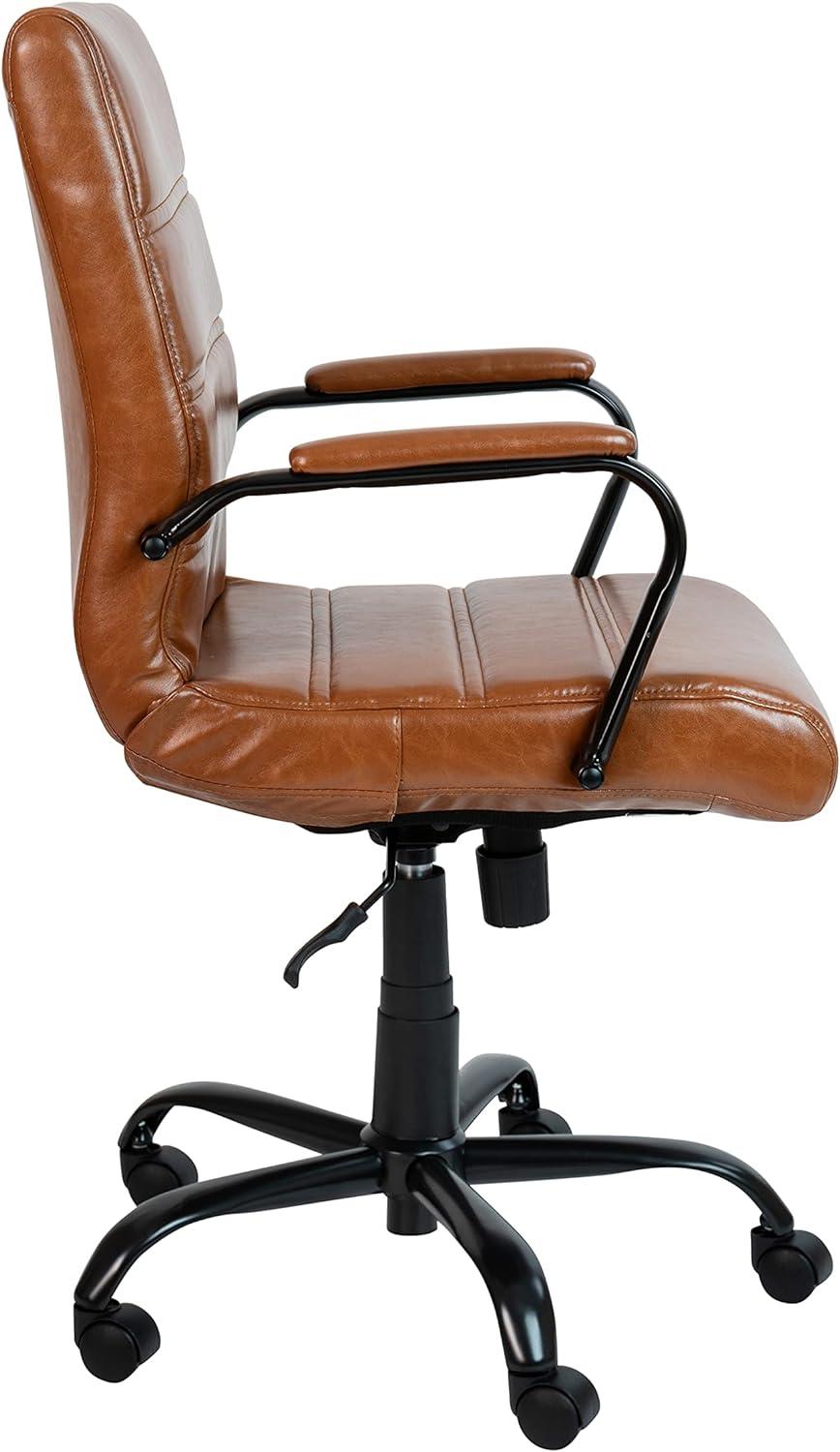 Mid-Back Executive Swivel Office Chair with Metal Frame and Arms