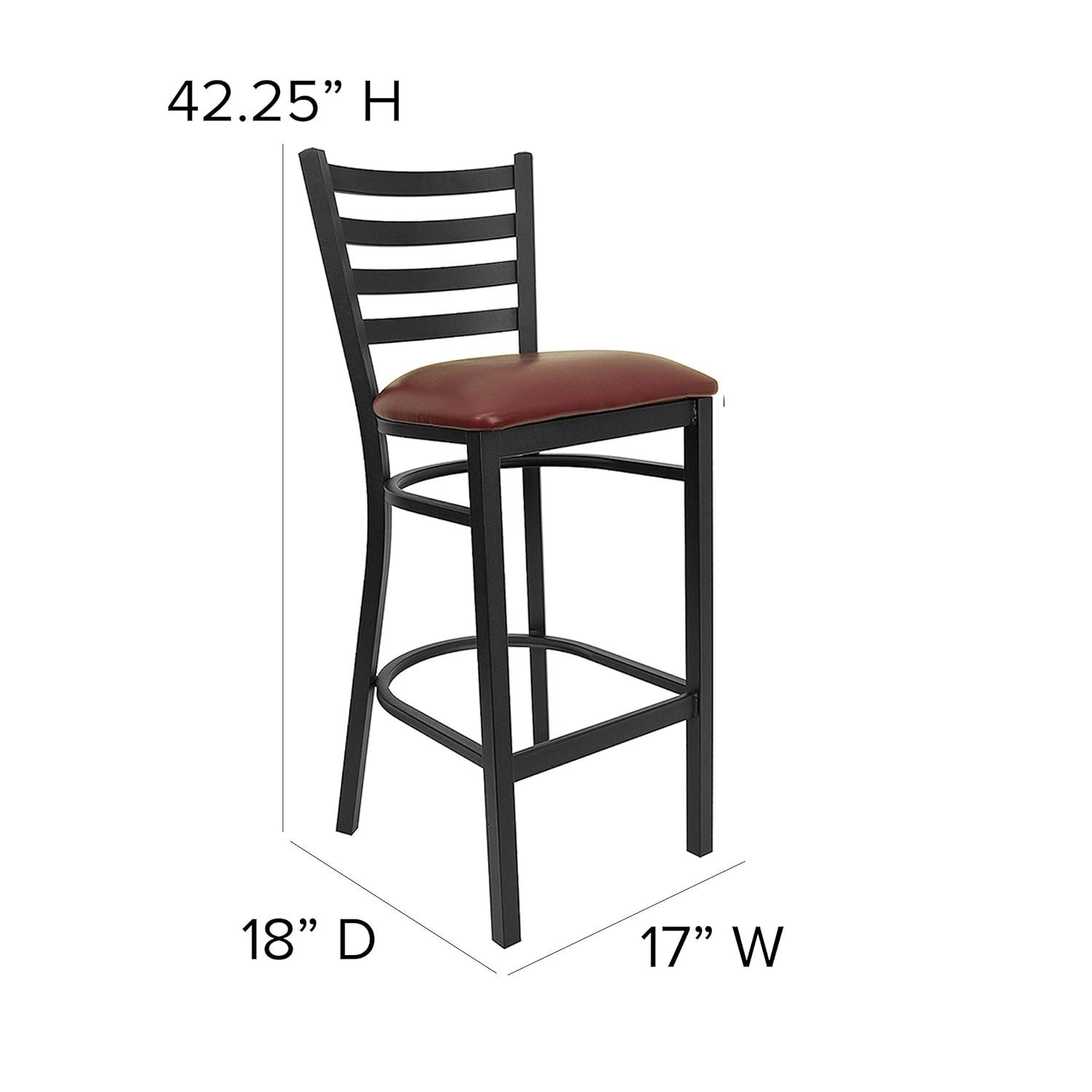 Flash Furniture Brixton Hercules Series Ladder Back Metal Restaurant Barstools