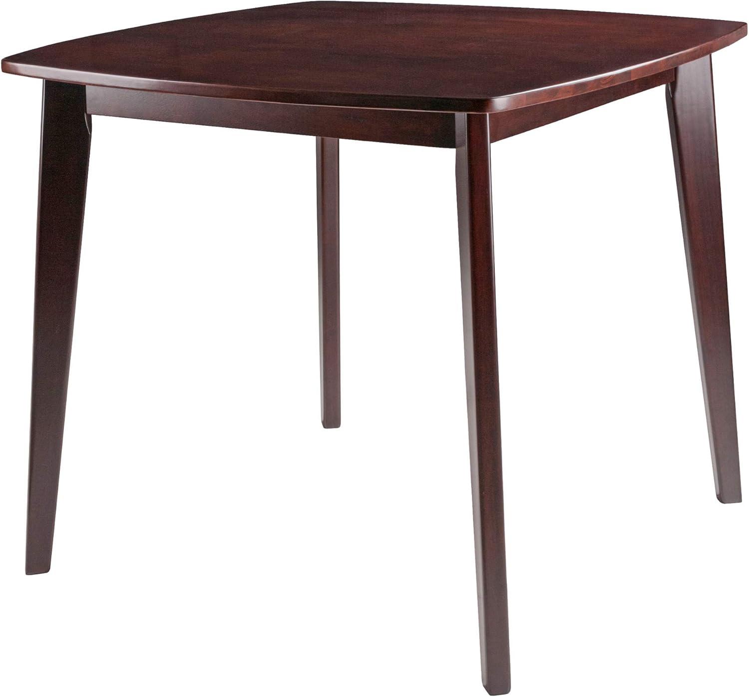 Pauline Dining Table Walnut - Winsome: Solid Wood, Square Shape, Seats 4