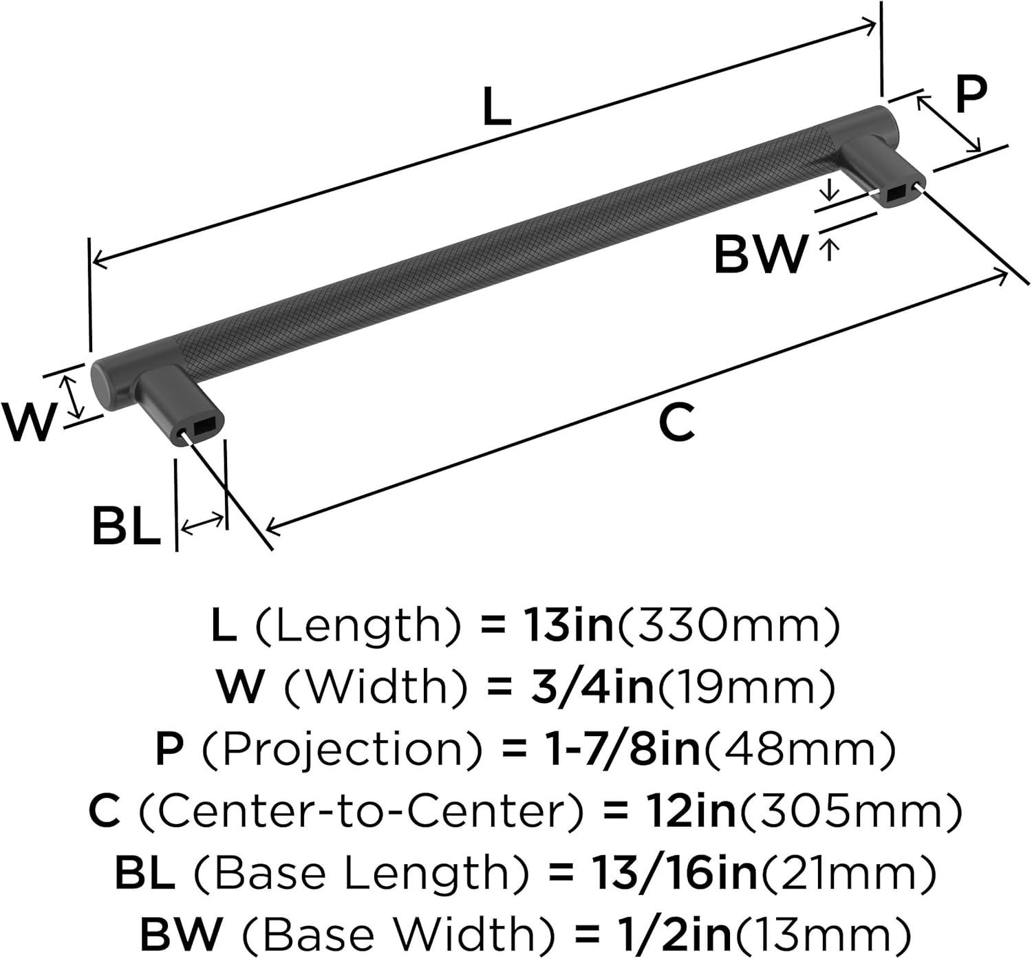 Amerock Bronx 12 inch (305mm) Center-to-Center Black Bronze Appliance Pull