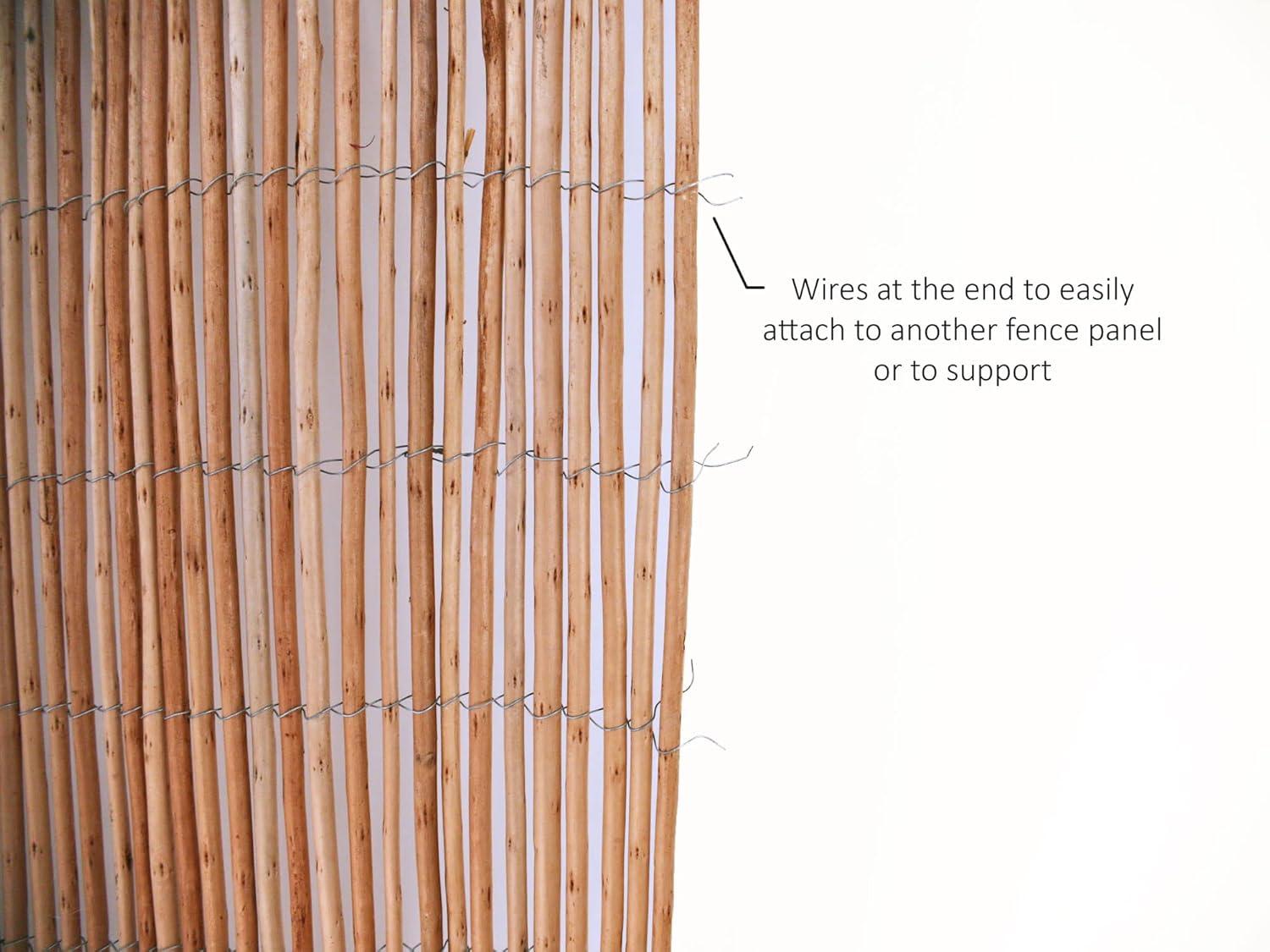 Backyard X-Scapes Natural Willow Rolled Panel Fence Decorative Fencing Natural 6' H x 16' L
