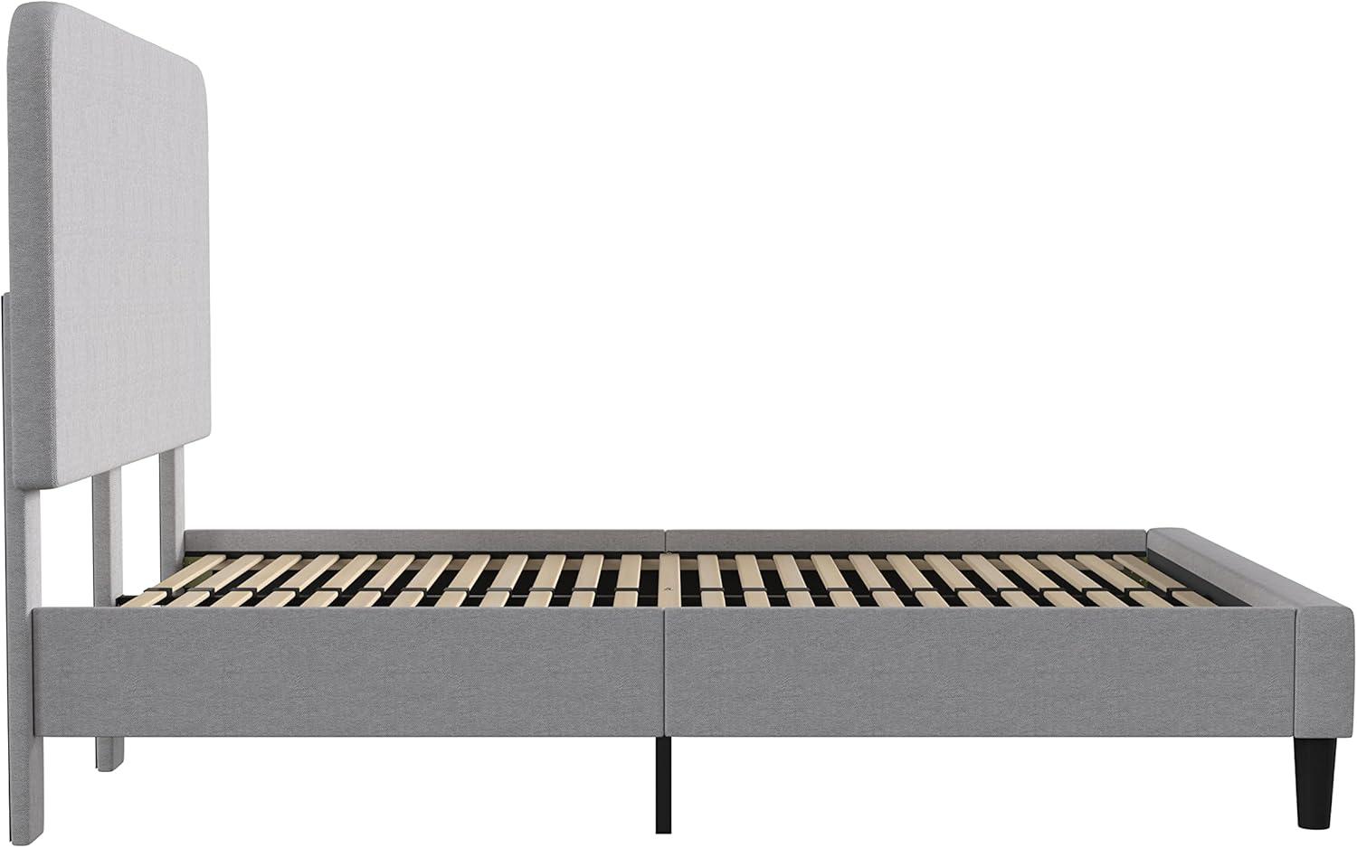 Flash Furniture Addison Collection Modern Fabric Upholstered Platform Bed, Light Grey, Full