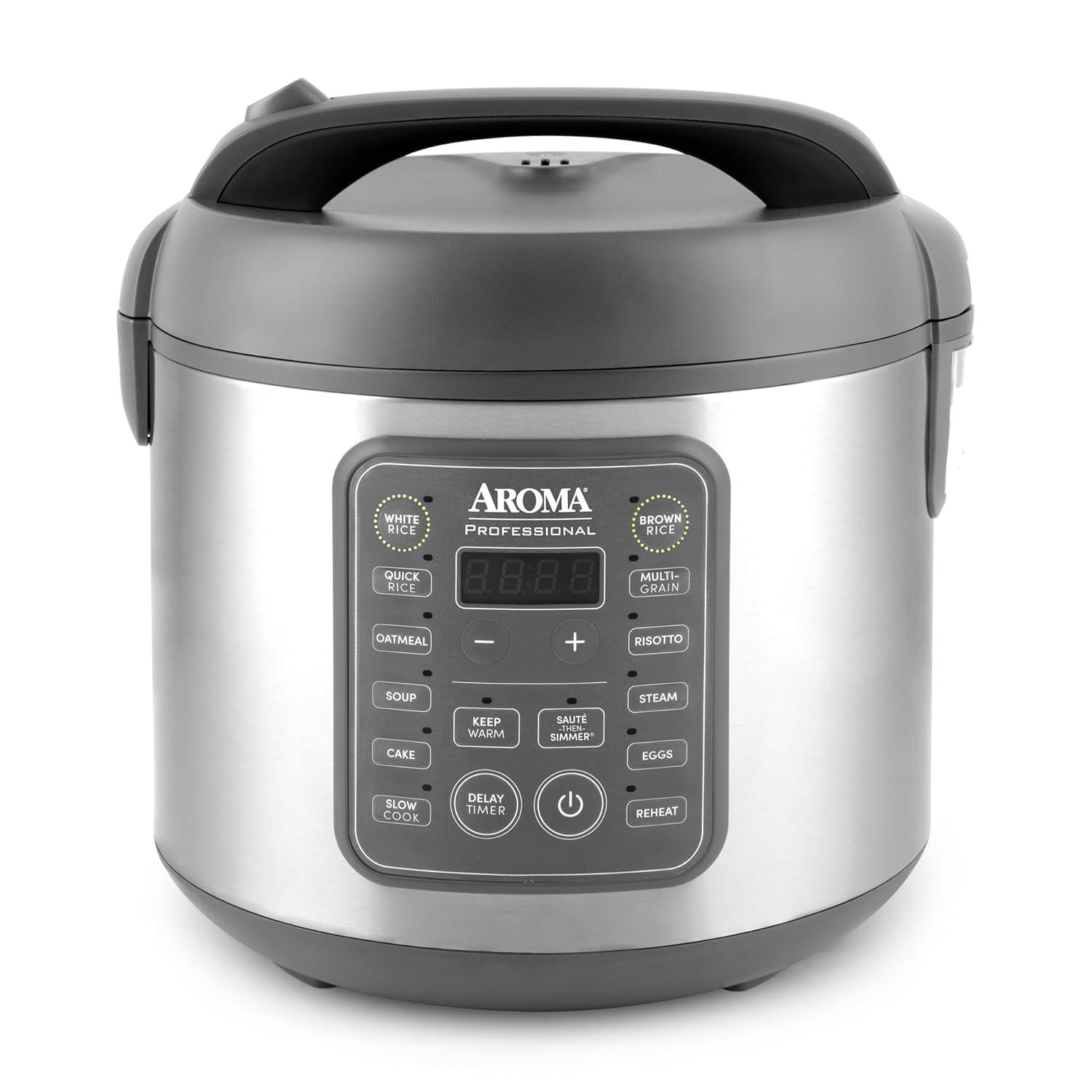 Aroma AROMA® Professional Digital Rice Cooker, 10-Cup (Uncooked) / 20-Cup (Cooked), Multicooker, Slow Cooker, 5 Qt