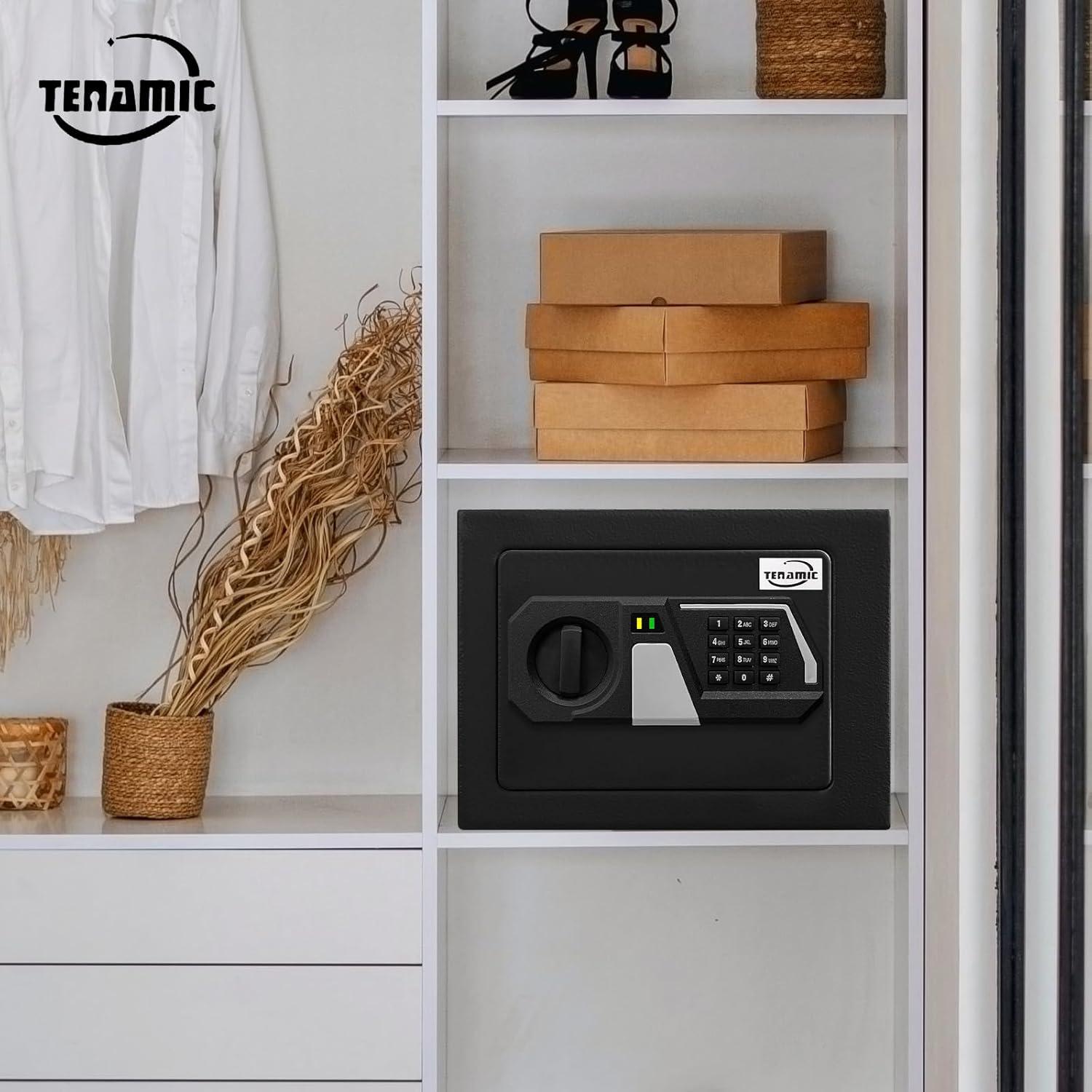 MASTER CRAFT WINDOW AND DOOR Safe Box 0.23 Cubic Feet Electronic Digital Security Box, Keypad Lock Box Cabinet Safes, Solid Alloy Steel Office Hotel Home Safe