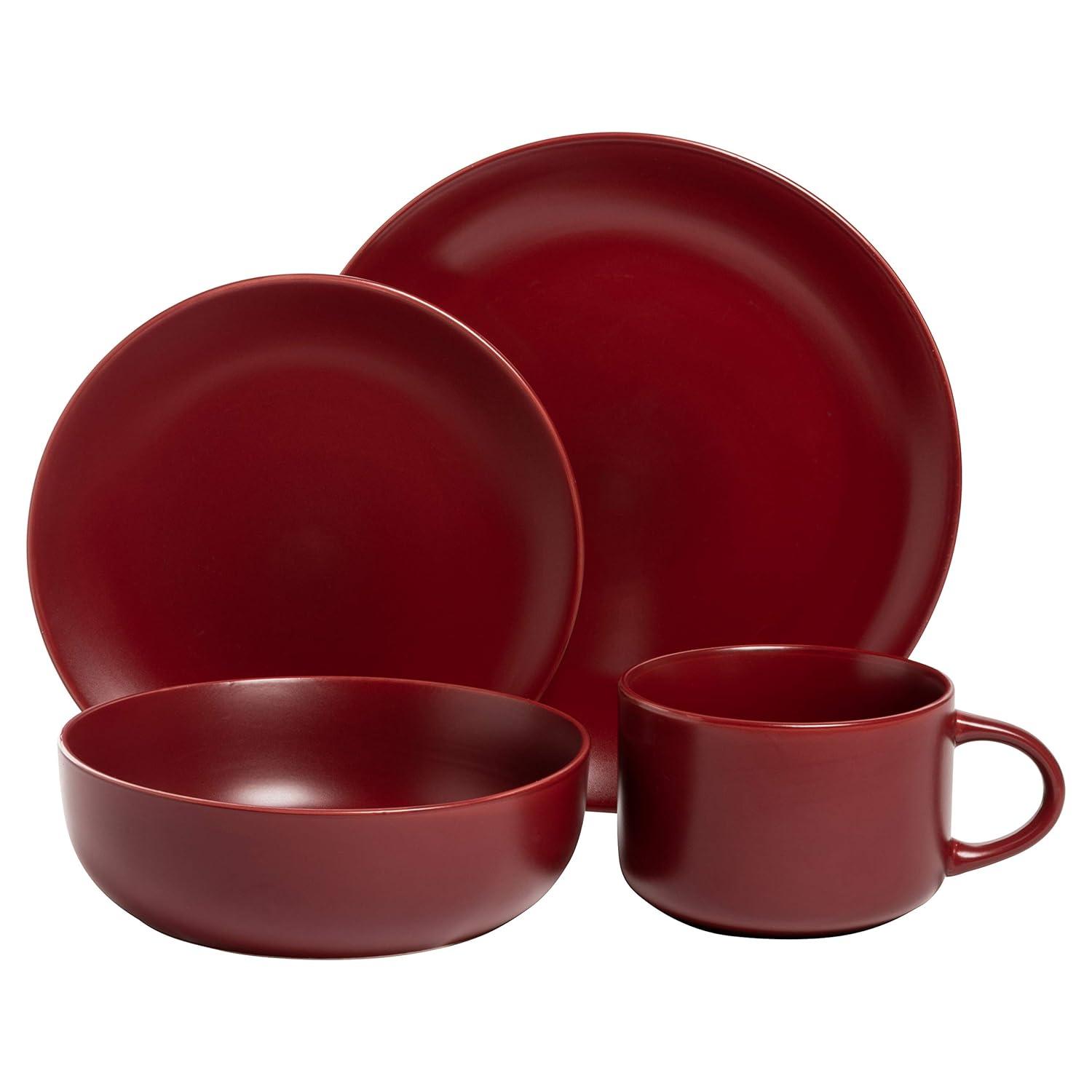 Ten Strawberry Street Wazee Matte 16 Piece Dinnerware Set, Service for 4