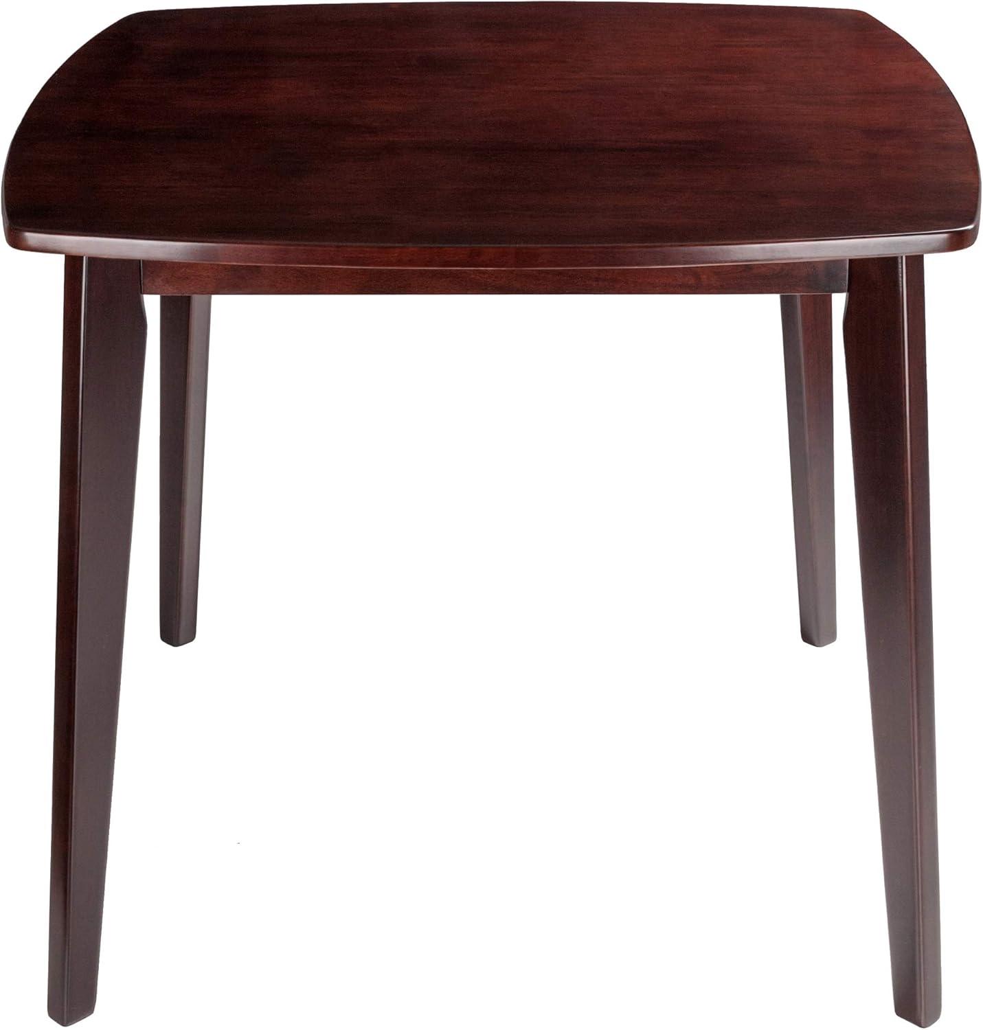 Pauline Dining Table Walnut - Winsome: Solid Wood, Square Shape, Seats 4