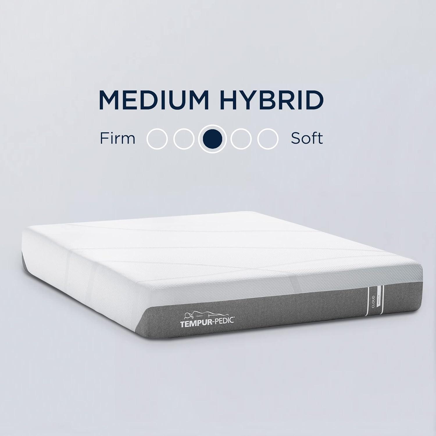 Tempur-Pedic Tempur-Cloud Medium Hybrid Bed in a Box, Queen