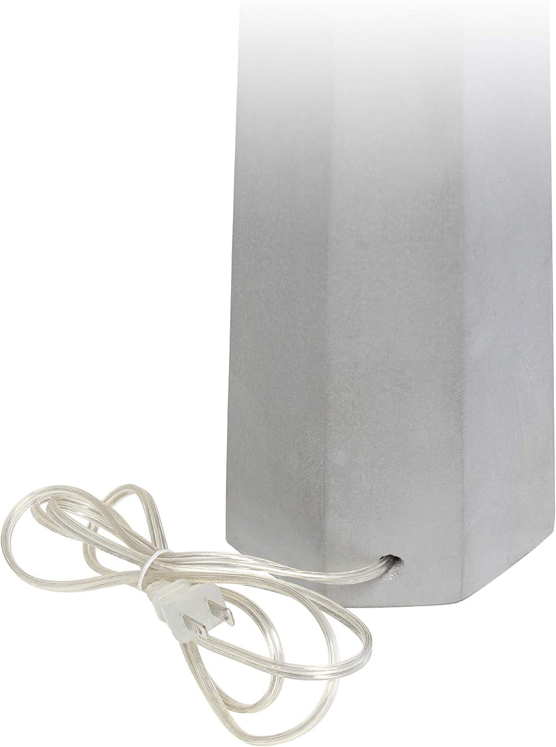 Elegant Designs Concrete Table Lamp with Fabric Shade