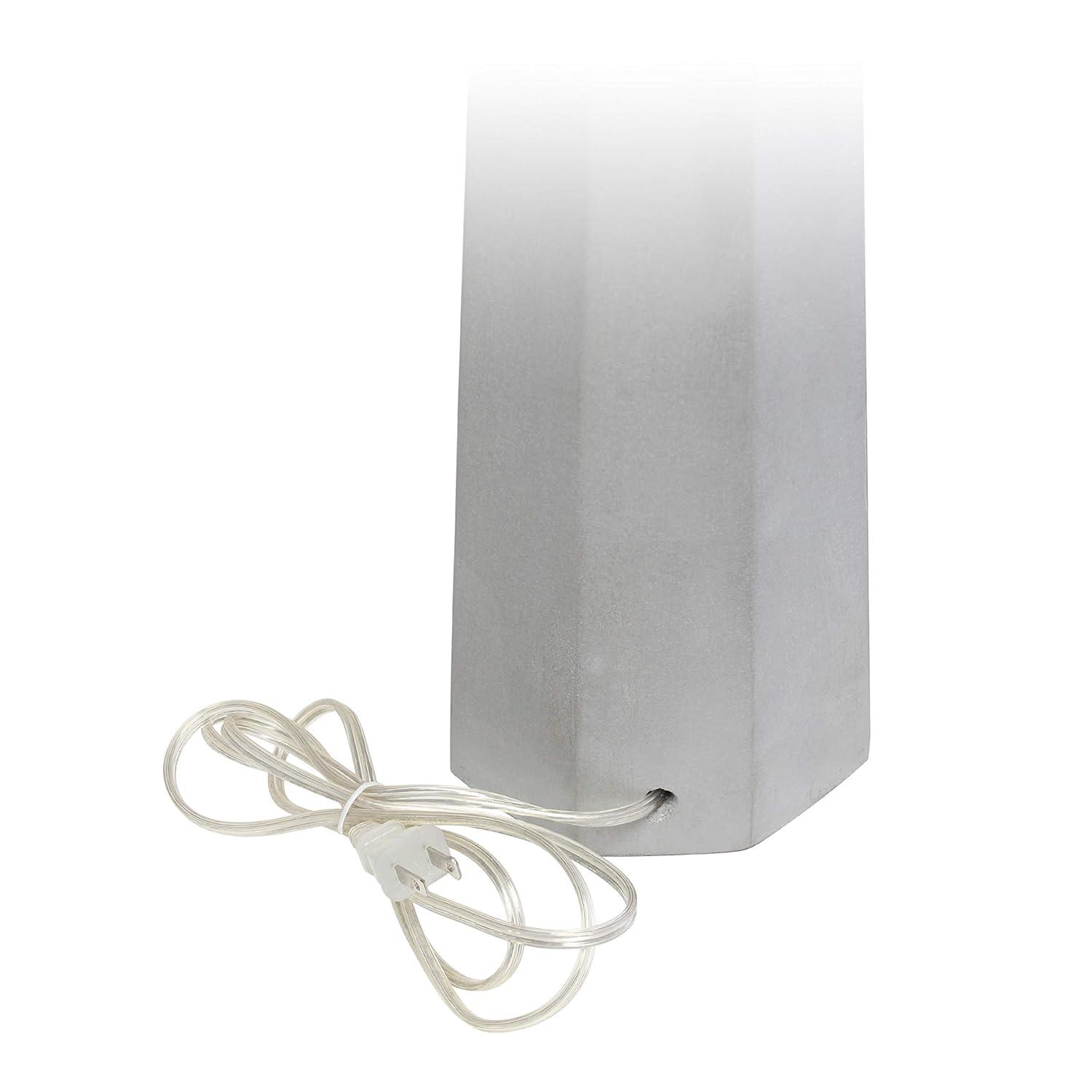 Elegant Designs Concrete Table Lamp with Fabric Shade