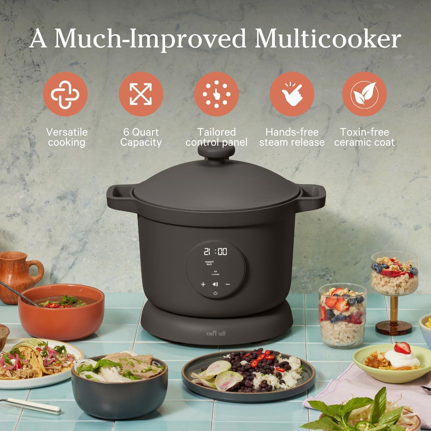 Char 6-Quart Non-Stick Multicooker with Timer