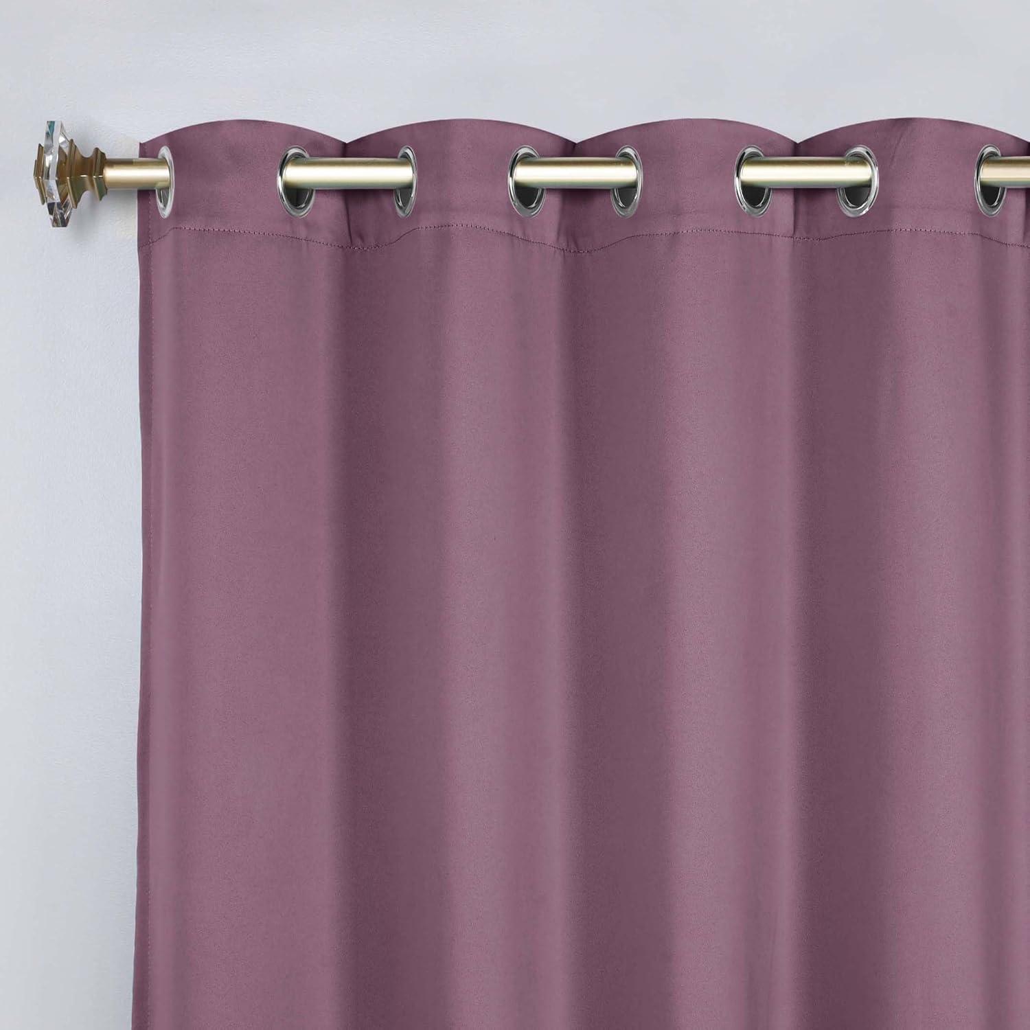Superior Blackout Solid Light Filtering Grommet Curtain Panel Set, 52"X 63", Wisteria