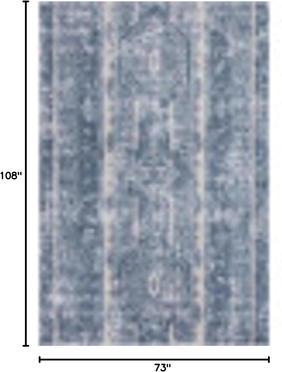 Unique Loom Portland Collection Alfombra - Depósito (6' 1" x 9' Rectángulo Azul/beige)
