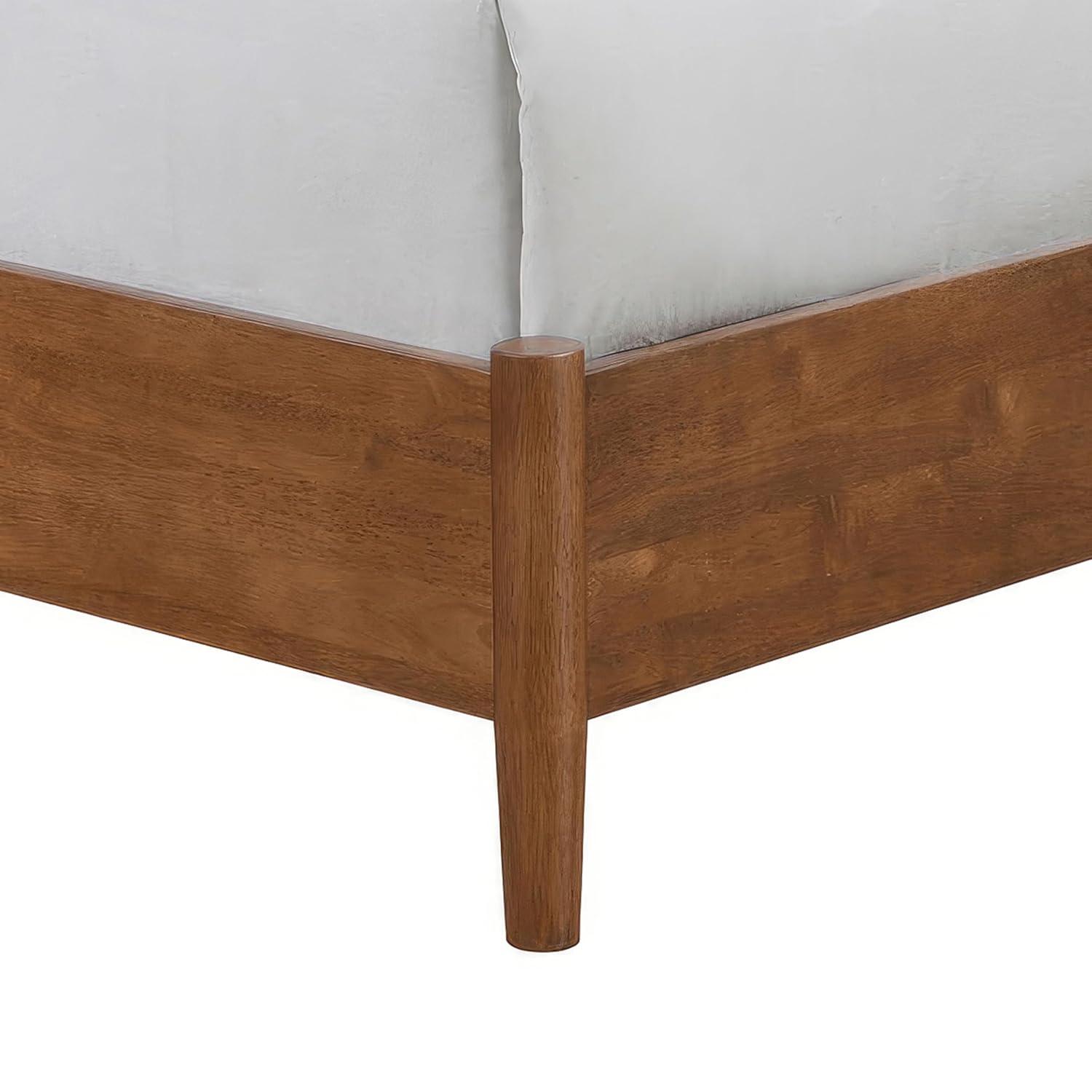 HOMES: Inside + Out Full Riverstone Mid-Century Modern Platform Bed with Headboard Walnut Wood