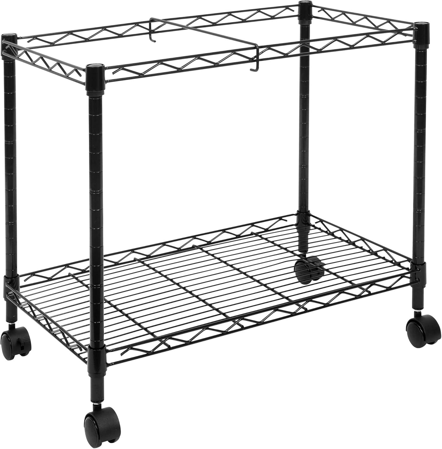 Mount-It! Mobile Rolling File Folder Cart with Wheels | Single Tier with Storage Rack and Locking Casters | Fits Letter and Legal Size Filing Folders