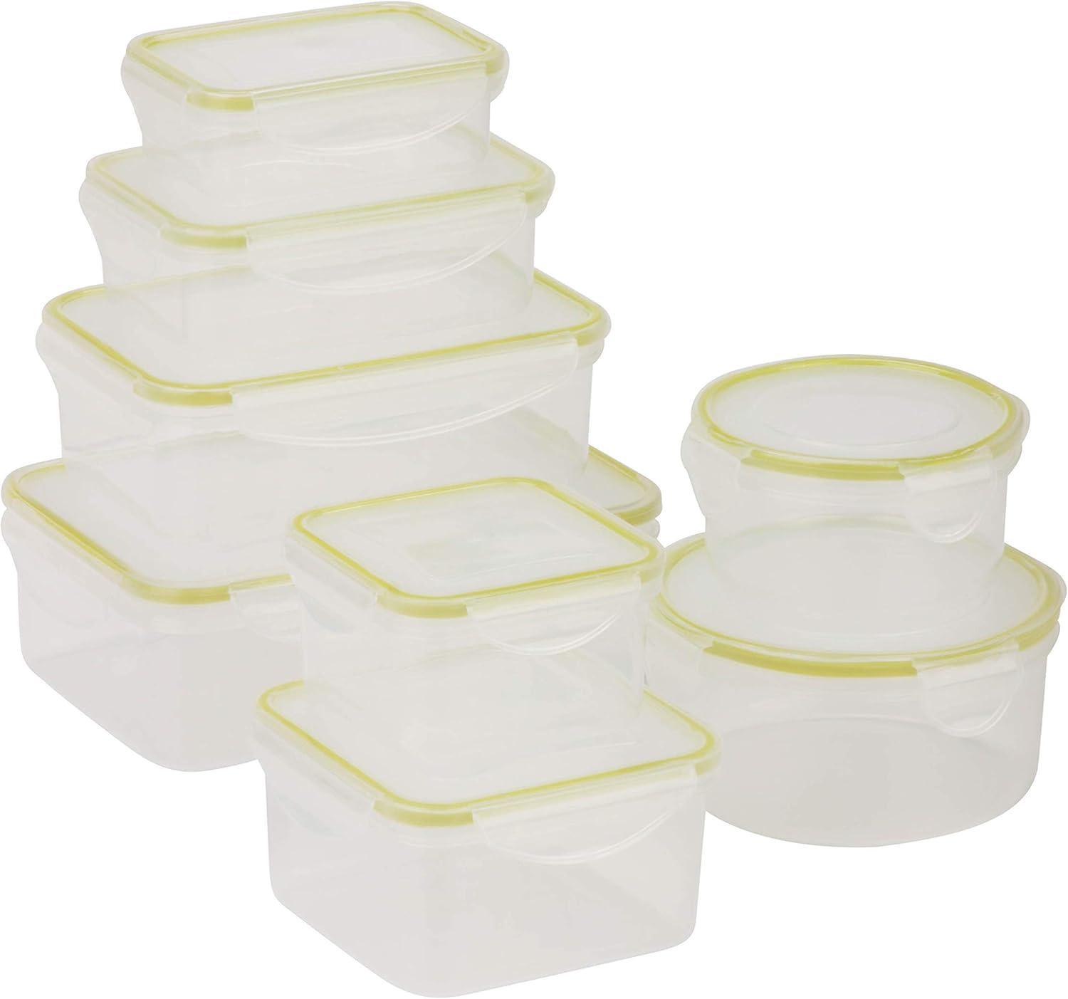 16-Piece Clear BPA-Free Plastic Food Storage Container Set