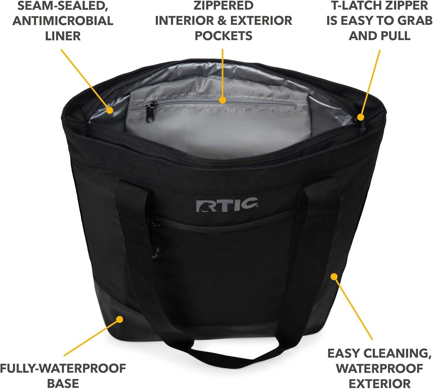 RTIC Everyday Insulated Slim Tote Bag, 15 Ltr Cooler Bag, Leak-Free Interior,  Navy