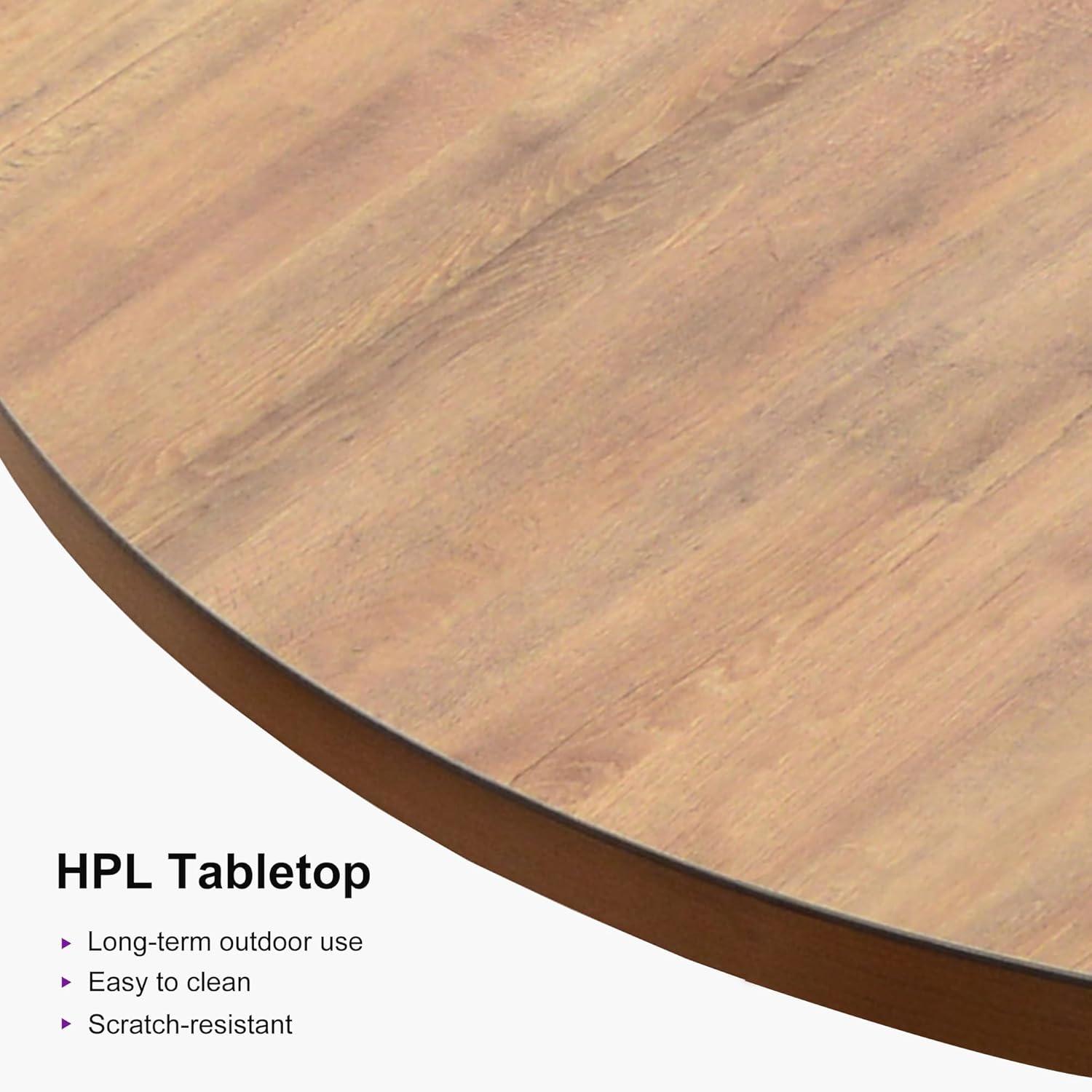 7-Piece Aluminum Wicker Dining Table and Chairs Patio Outdoor Dining Set Teak Patio Furniture Set with Cushions, Brown