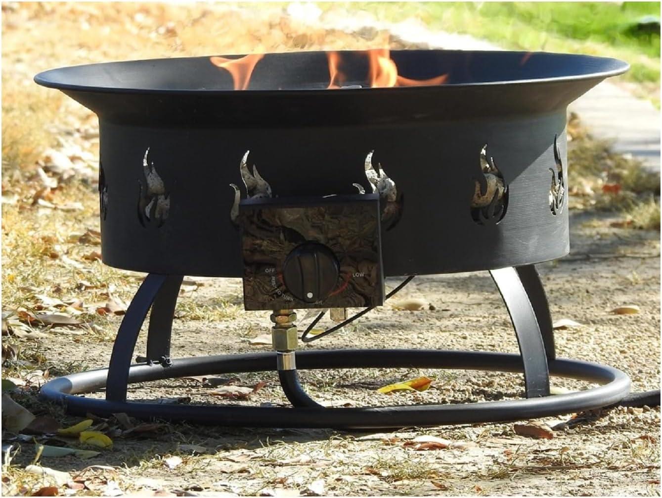 AZ Patio Heaters AFP-CMP-RND Round Portable Camp Fire Pit, Black