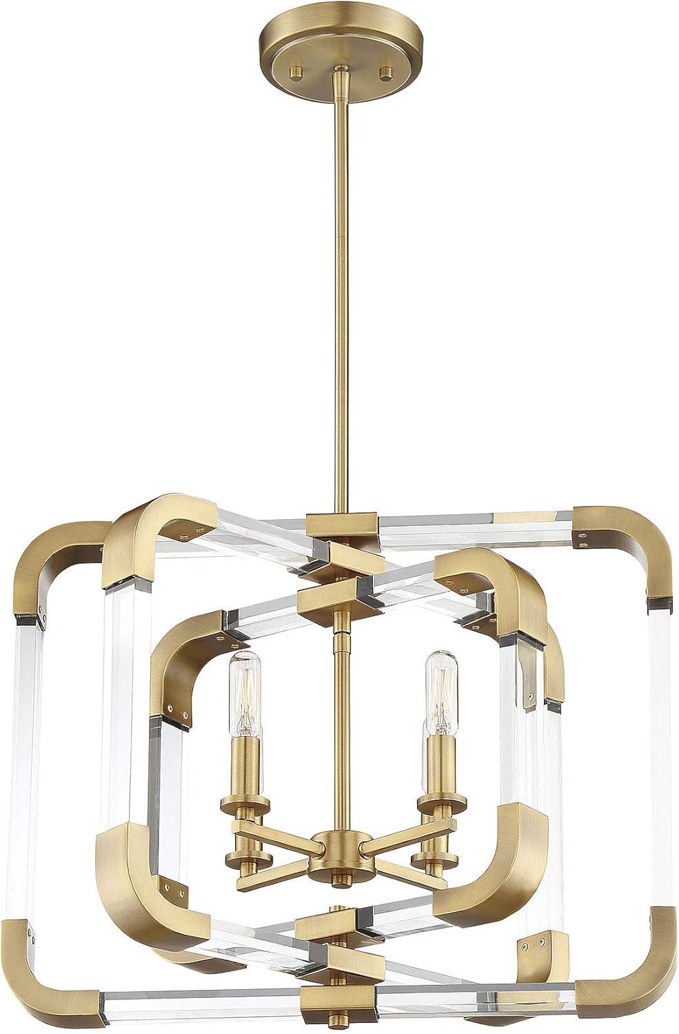 Savoy House Rotterdam 4 - Light Semi-Flush Mount in Warm Brass