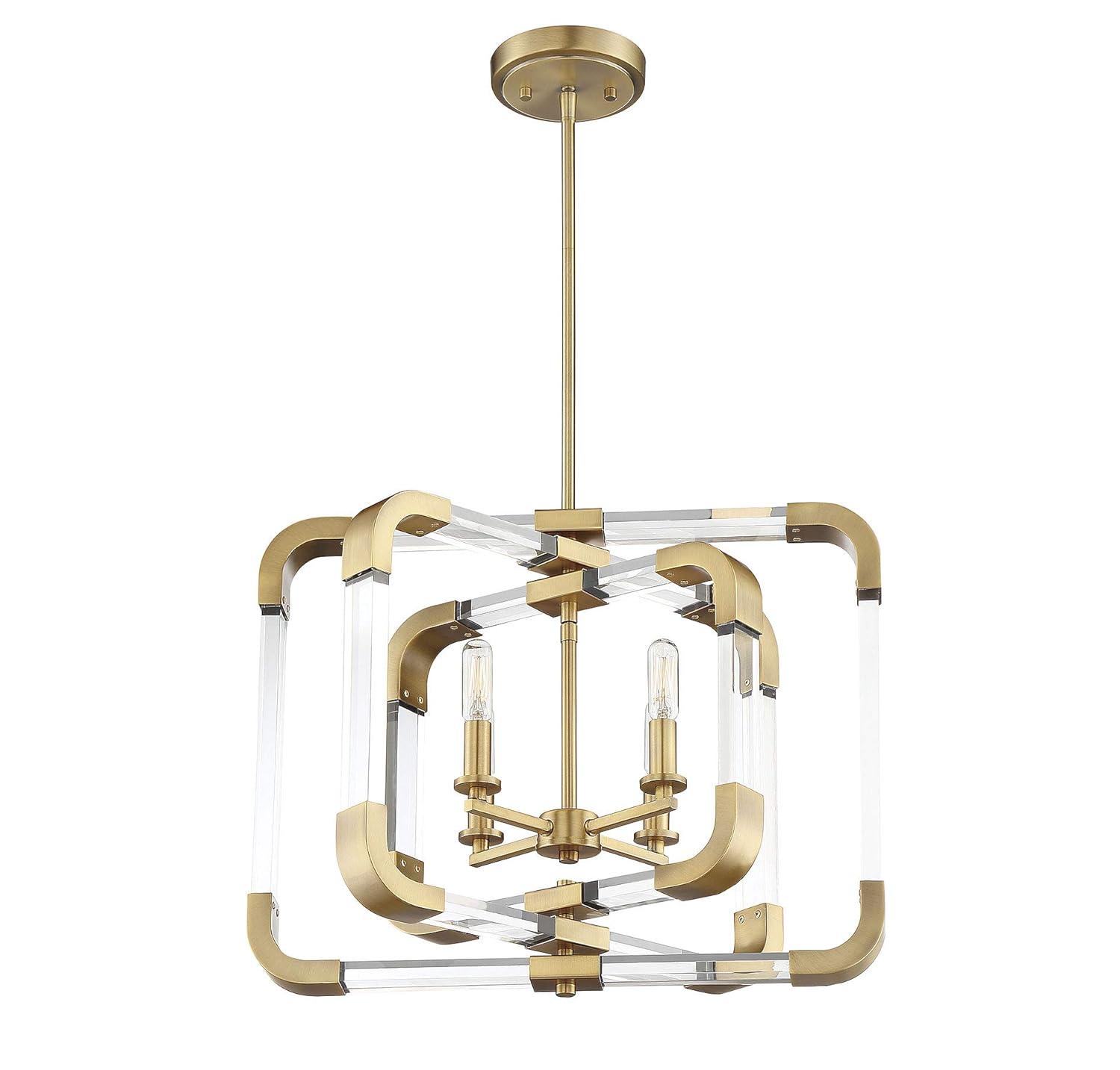 Savoy House Rotterdam 4 - Light Semi-Flush Mount in Warm Brass