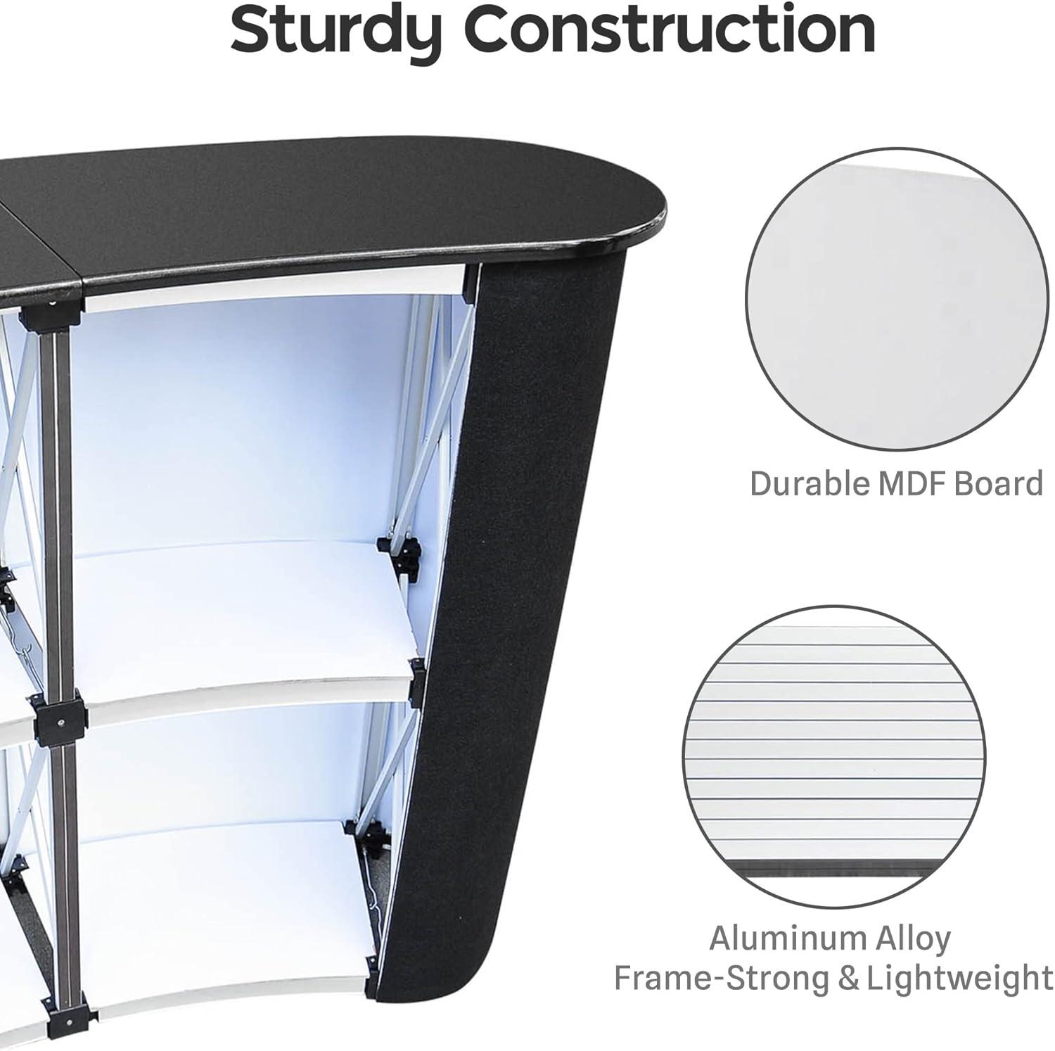 Yescom Portable Pop Up Podium Counter Table Stand Promotion Retail Trade Show Display