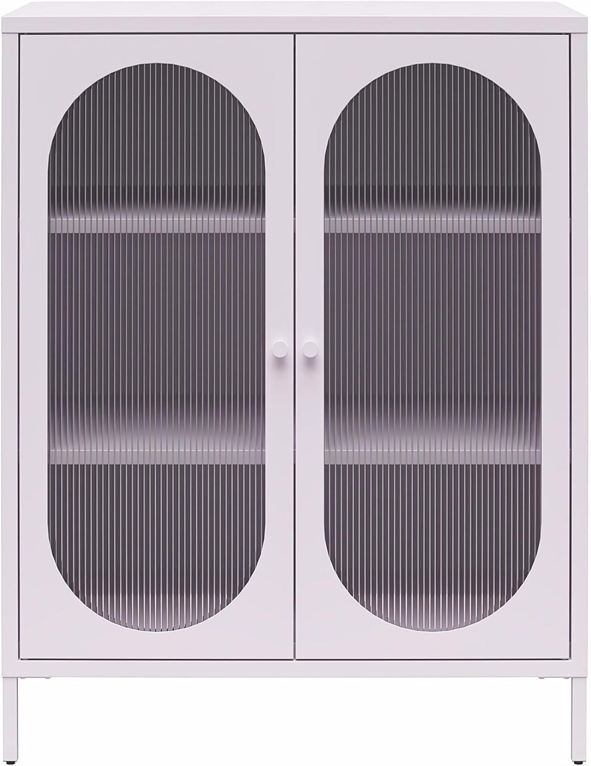 Luna 39.96'' Tall Accent Cabinet with Fluted Glass